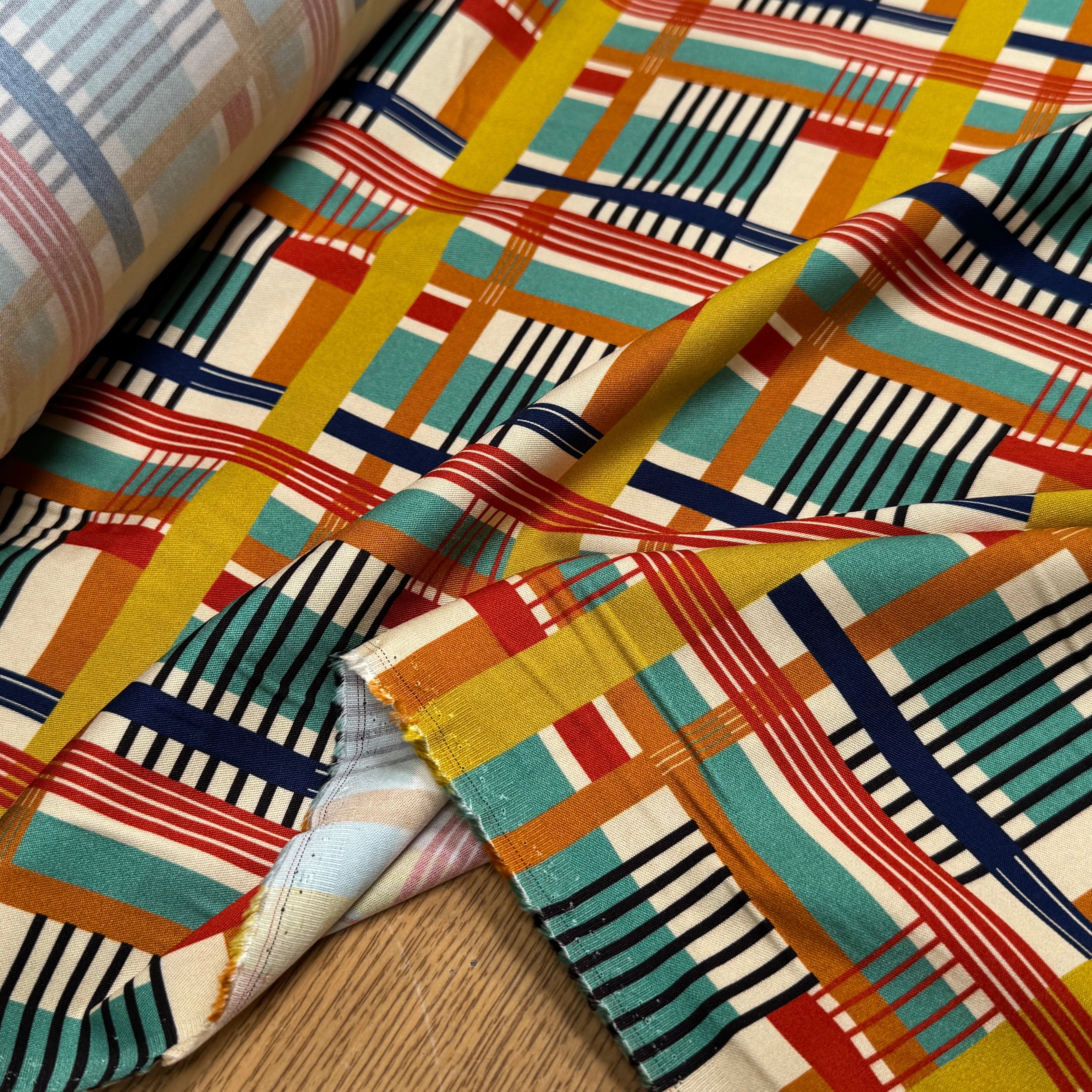 TISSU VISCOSE ÉLASTHANNE IMPRIMÉ OSLO PUNGI TOPO OSLO - My Little Coupon
