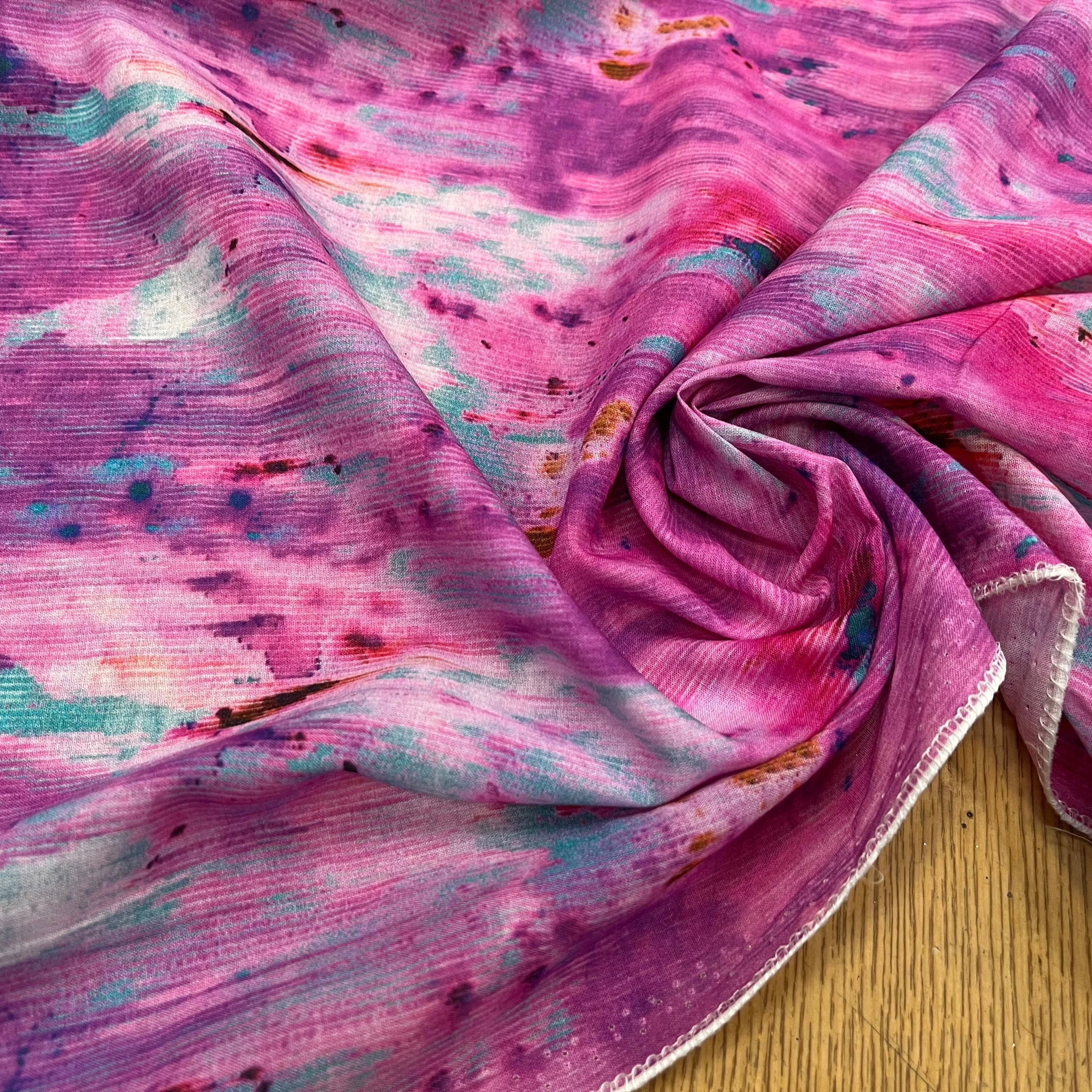 TISSU VISCOSE TIE AND DYE MULTICOLOR - My Little Coupon
