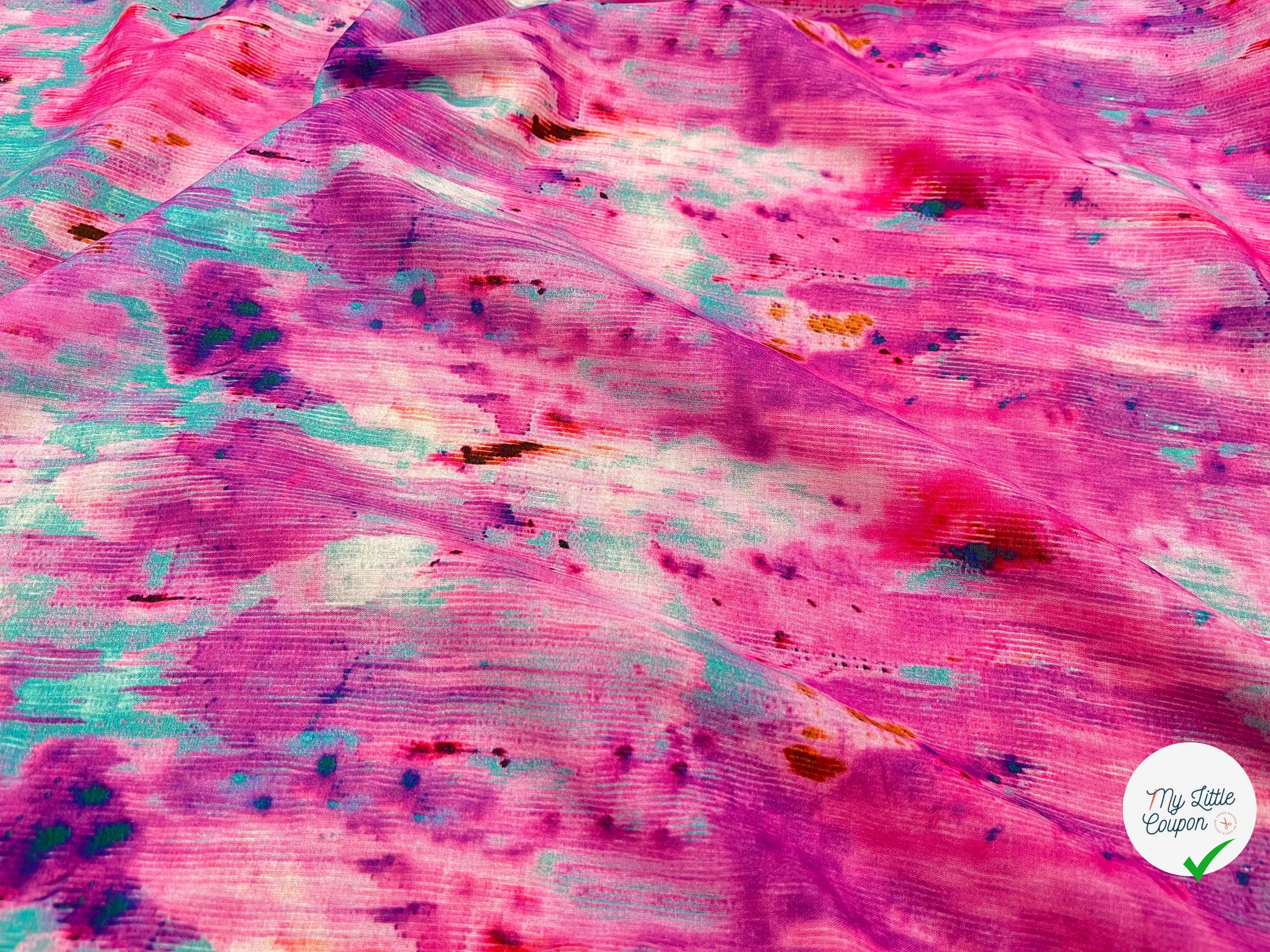 TISSU VISCOSE TIE AND DYE MULTICOLOR - My Little Coupon