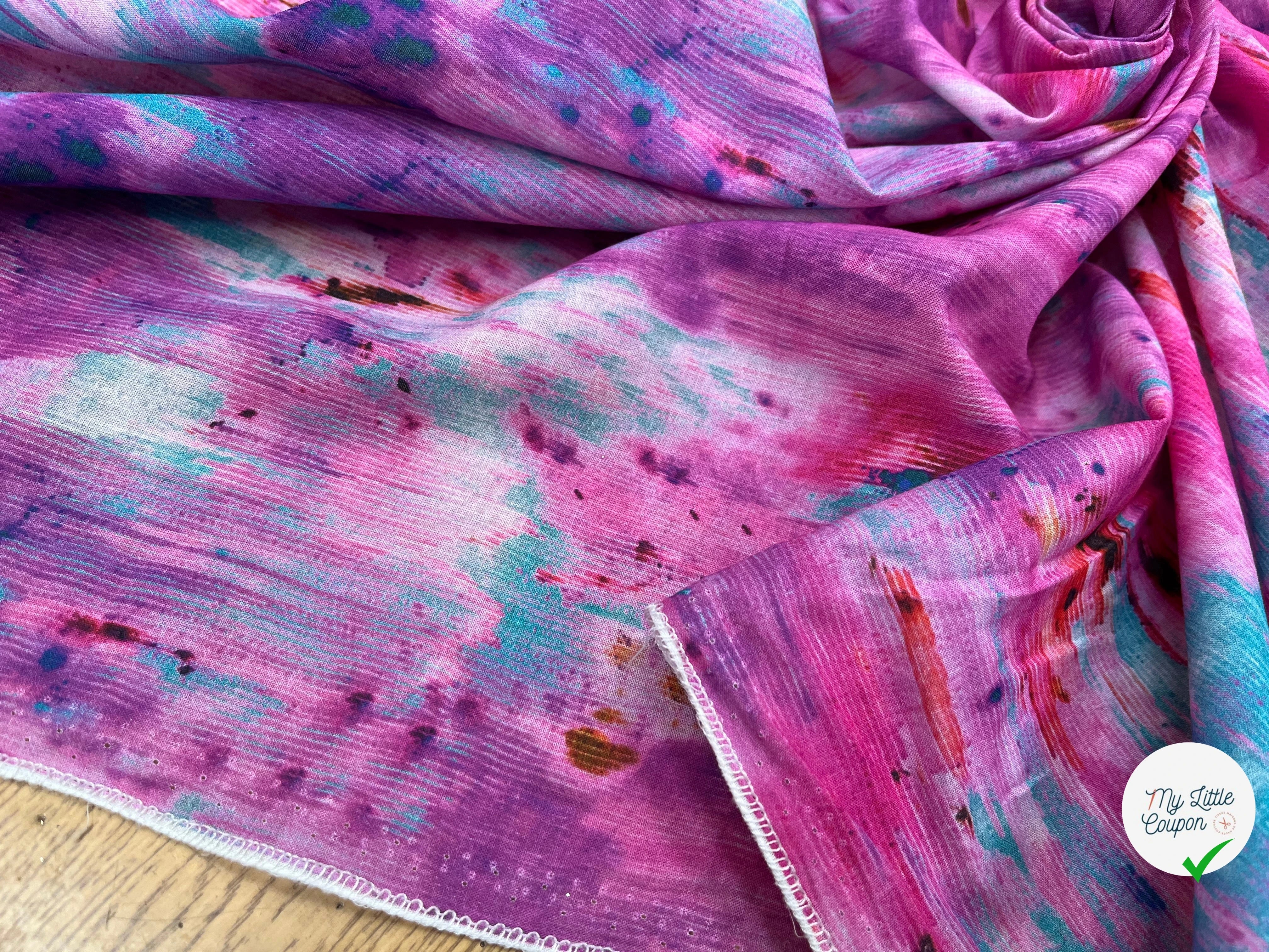 TISSU VISCOSE TIE AND DYE MULTICOLOR - My Little Coupon