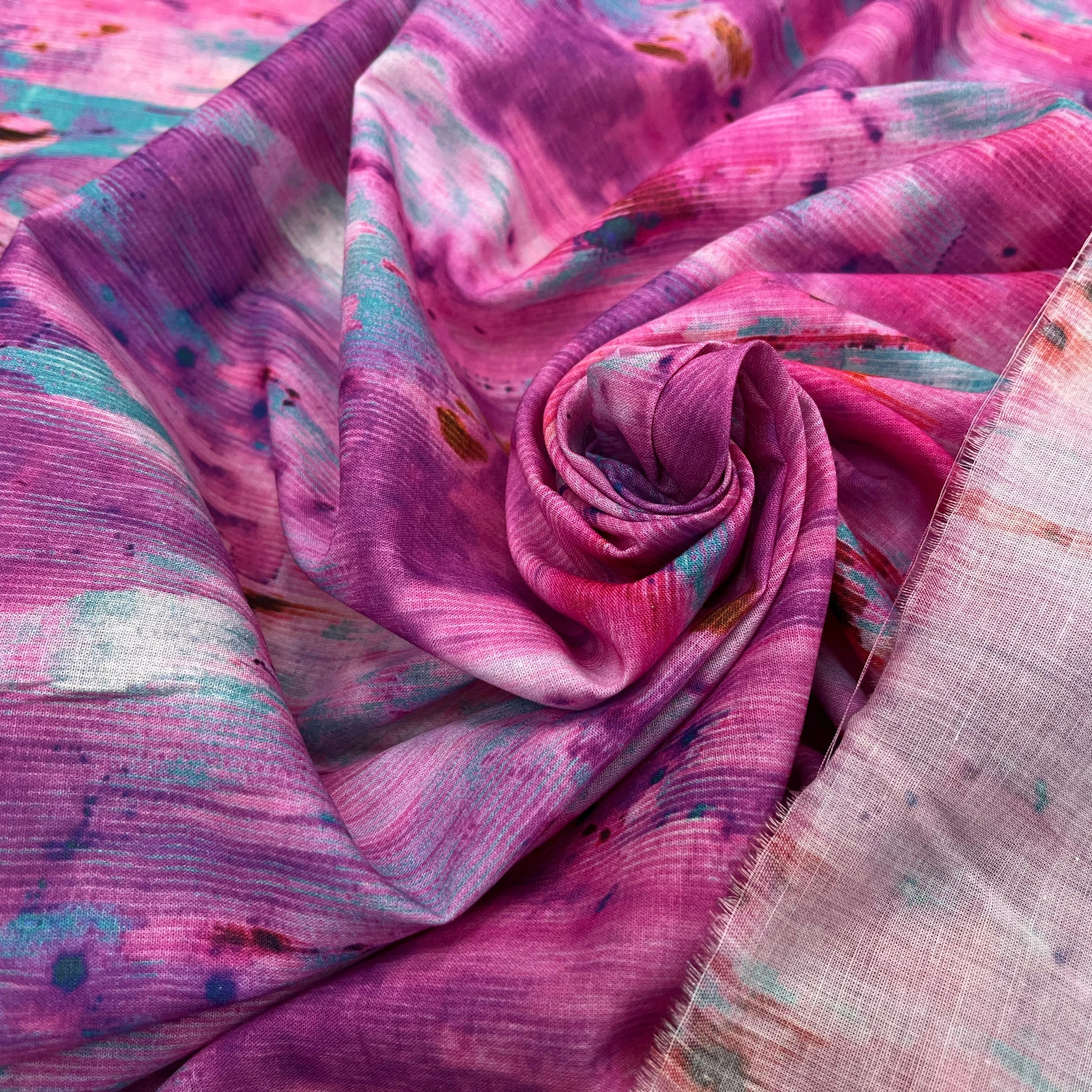 TISSU VISCOSE TIE AND DYE MULTICOLOR - My Little Coupon