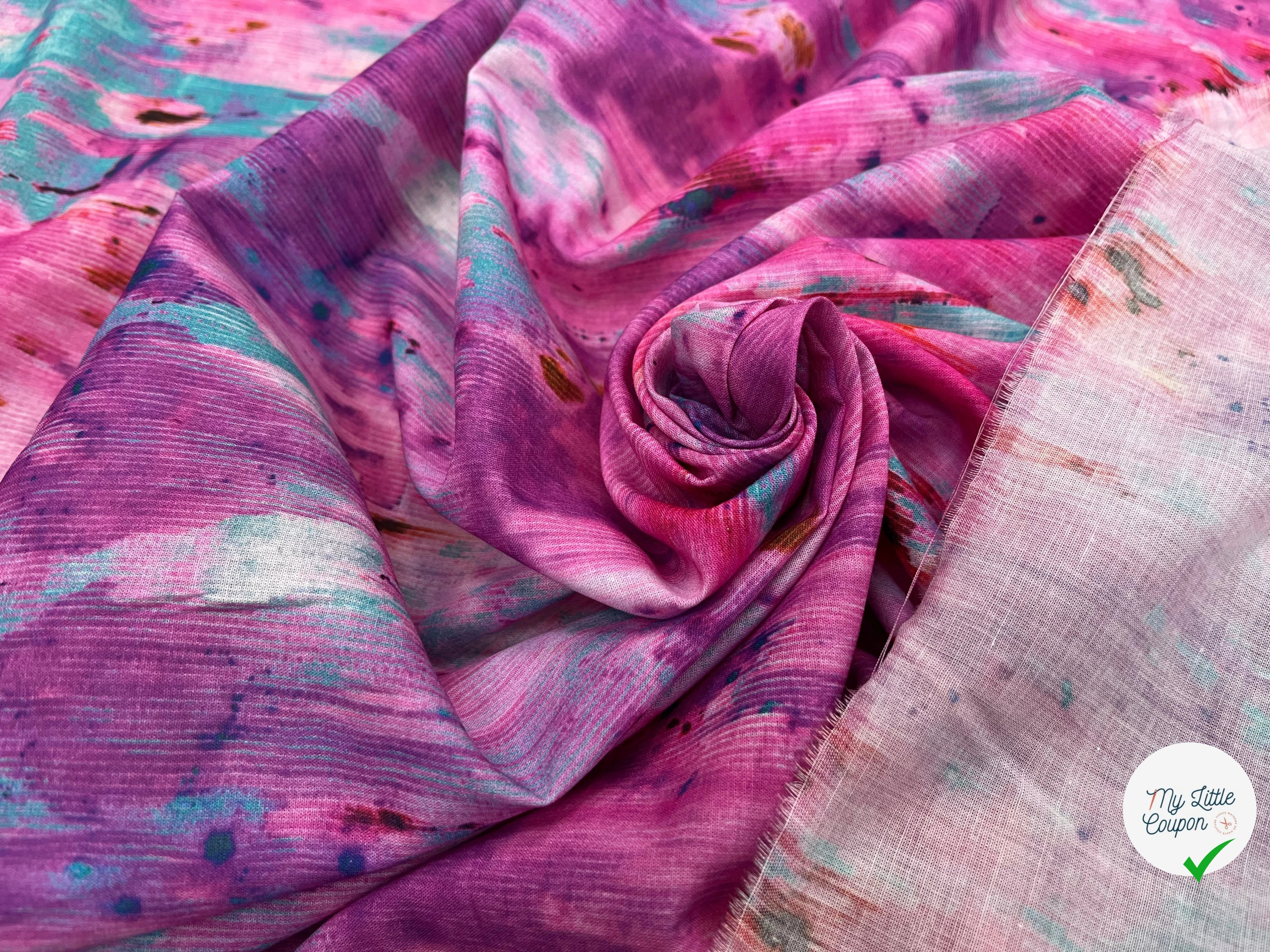 TISSU VISCOSE TIE AND DYE MULTICOLOR - My Little Coupon