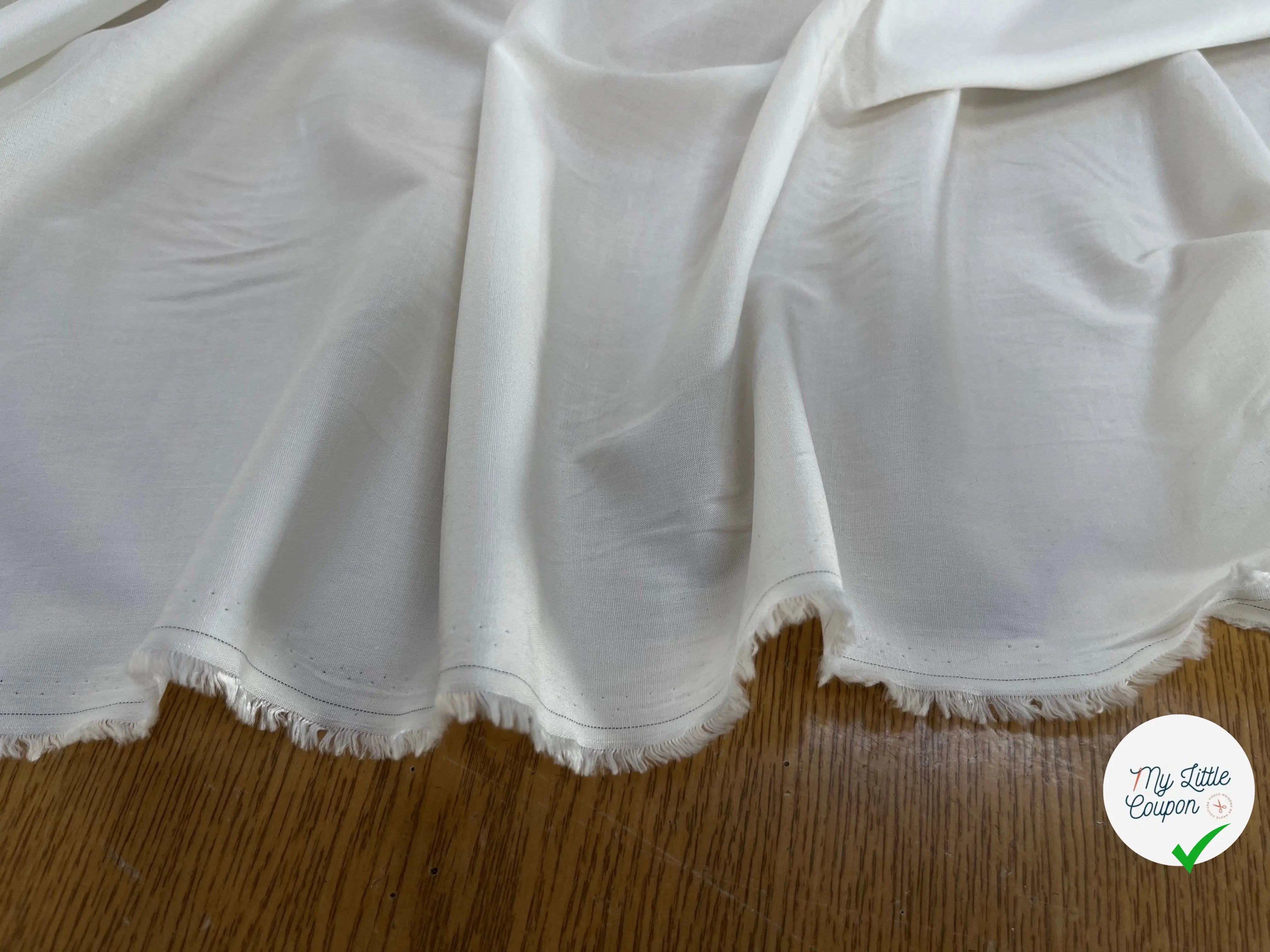 TISSU VISCOSE UNI BLANC CASSÉ STRETCH - My Little Coupon