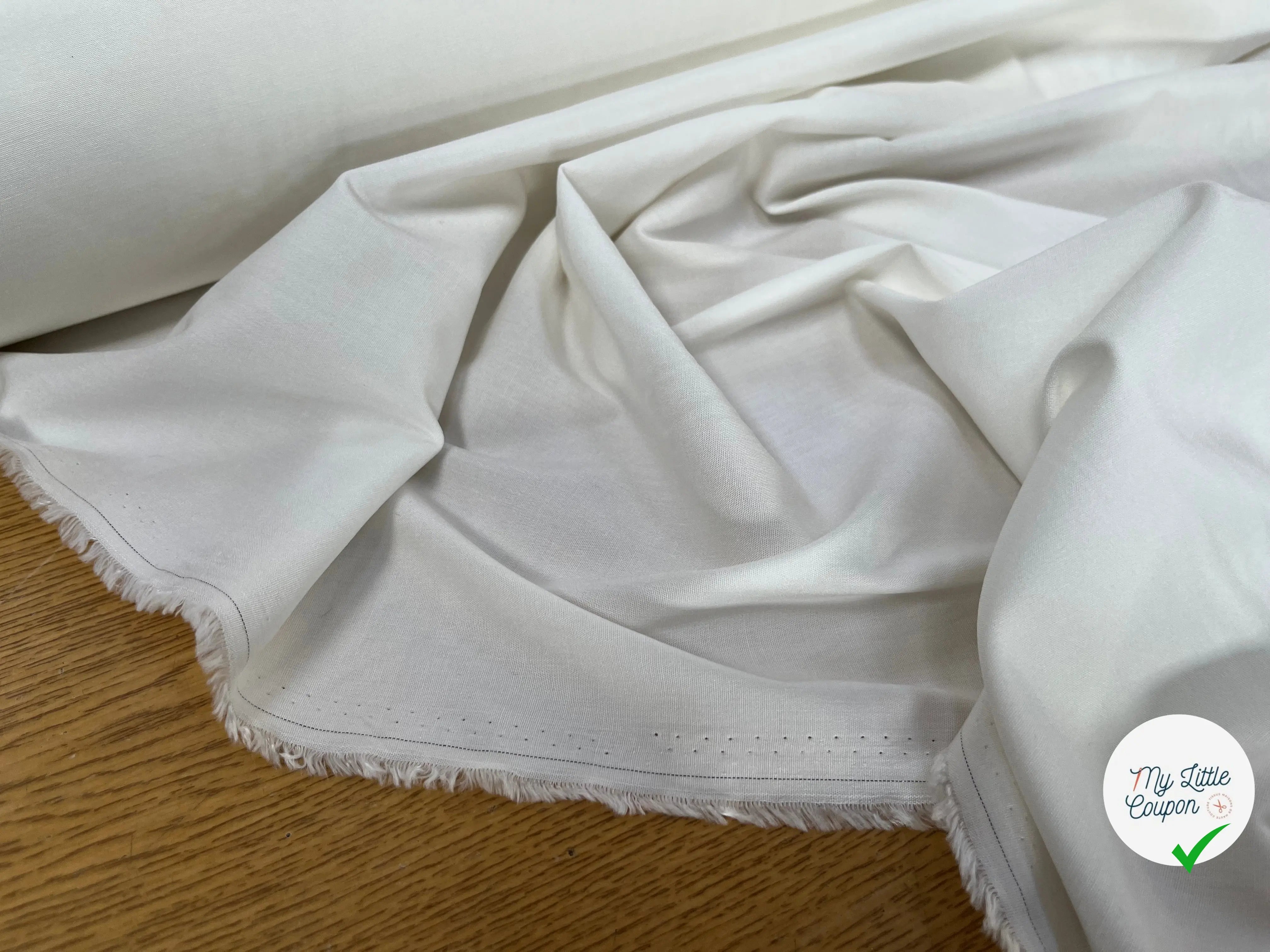 TISSU VISCOSE UNI BLANC CASSÉ STRETCH - My Little Coupon