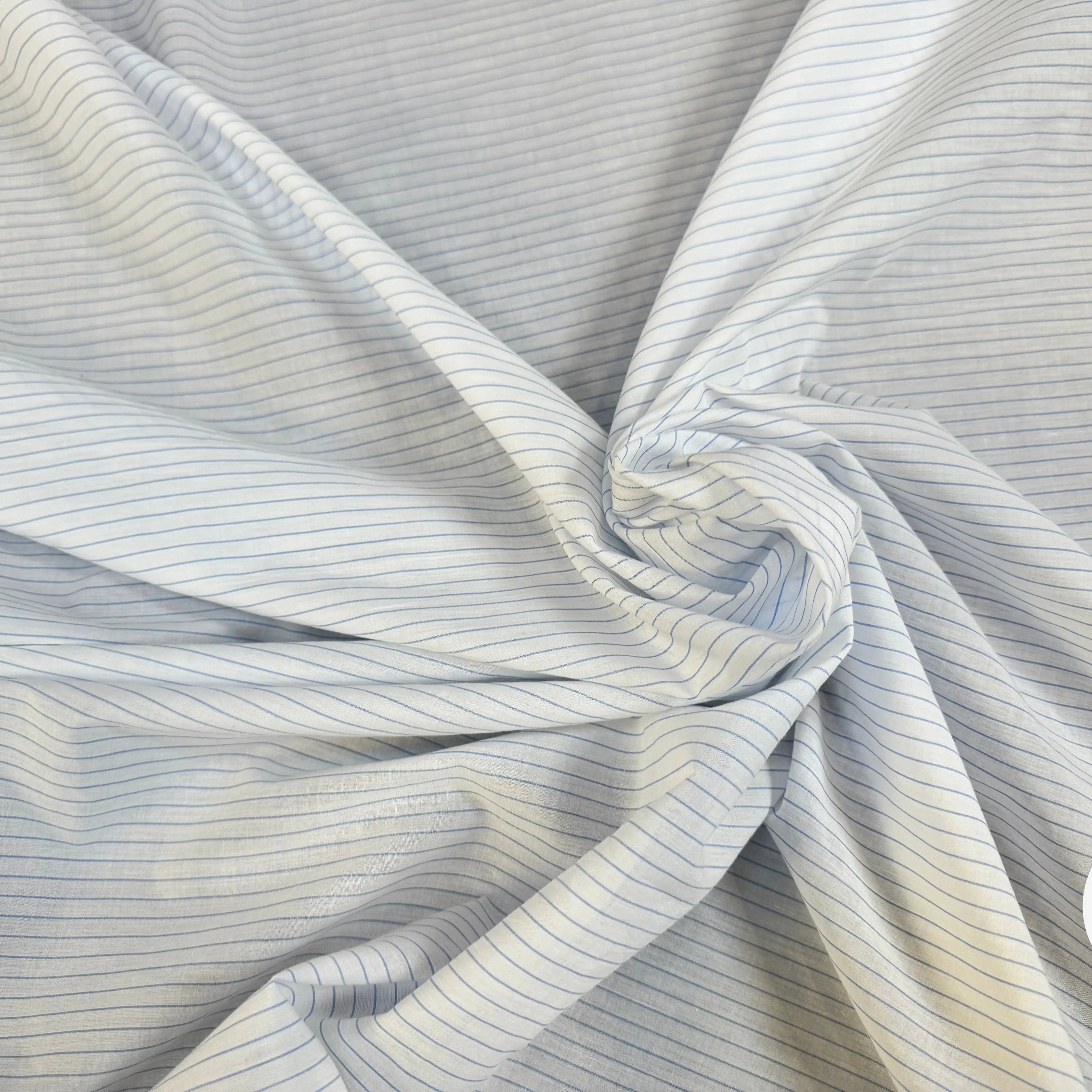 TISSU VOILE IMPRIMÉ RAYURES BLEUES - My Little Coupon