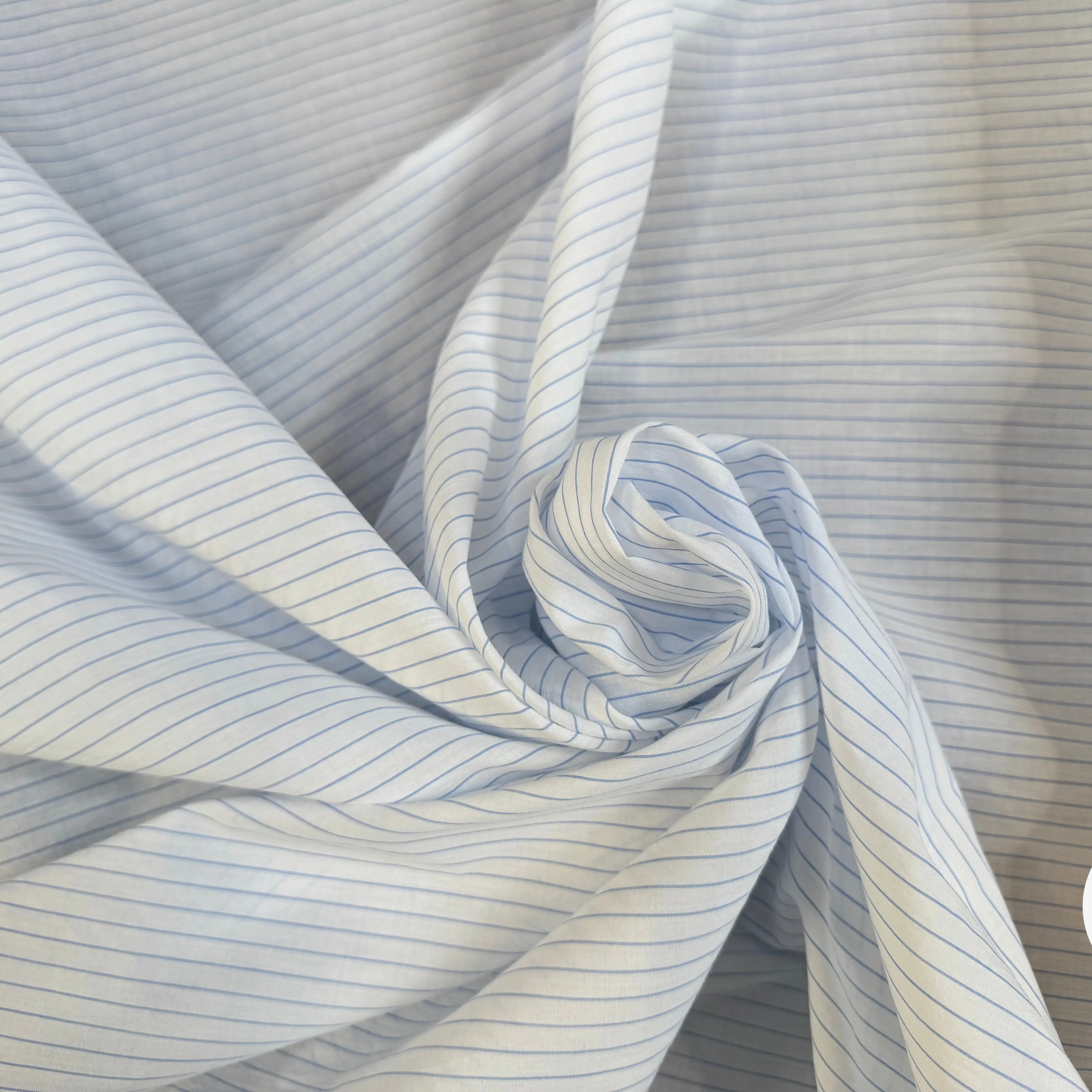 TISSU VOILE IMPRIMÉ RAYURES BLEUES - My Little Coupon