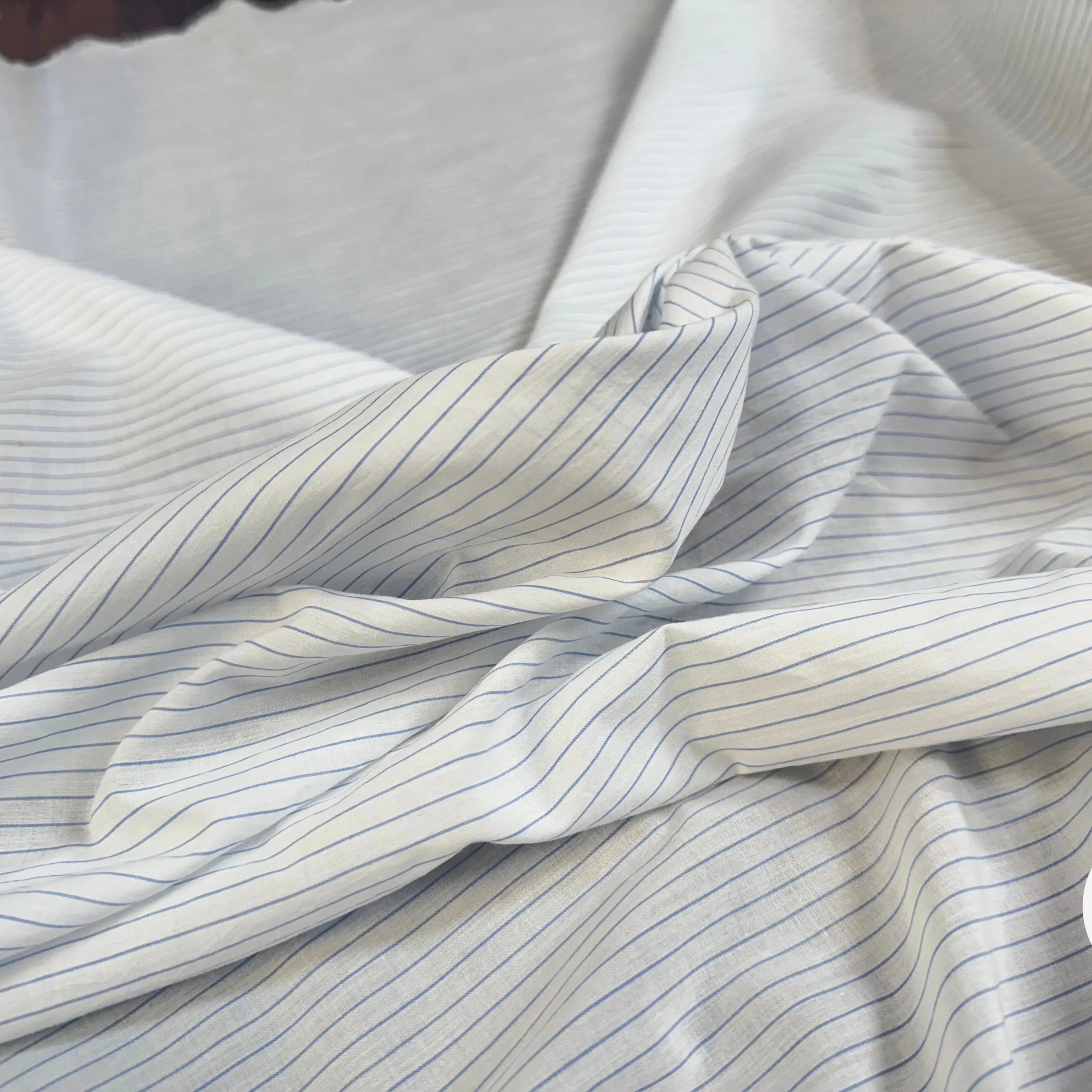 TISSU VOILE IMPRIMÉ RAYURES BLEUES - My Little Coupon