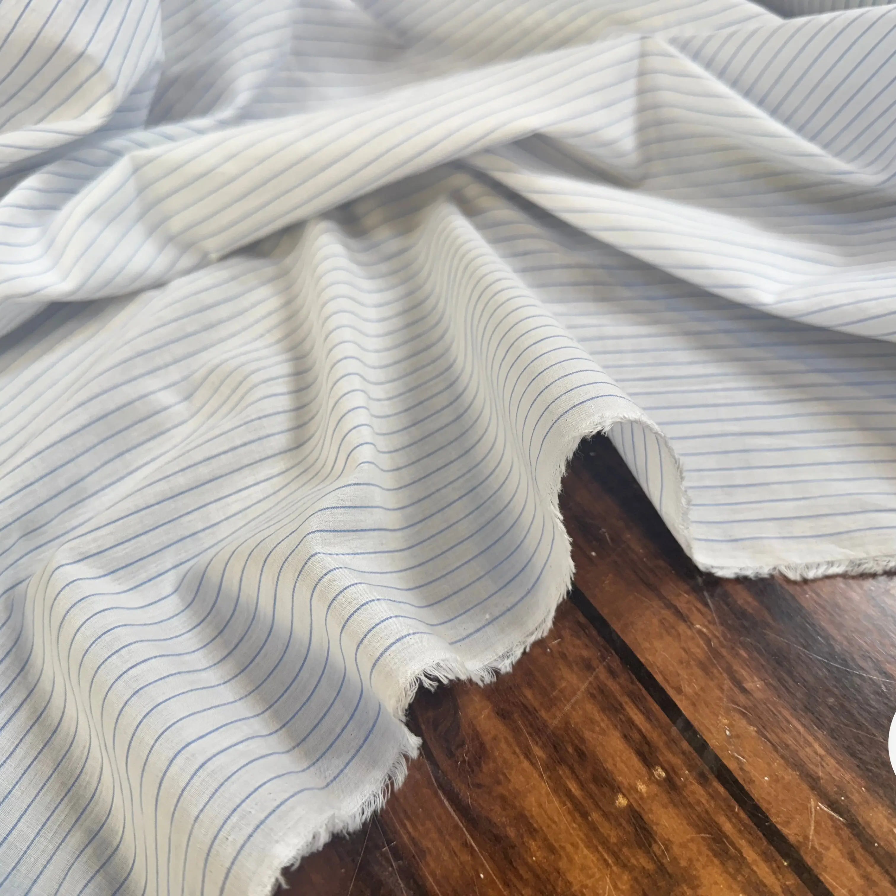 TISSU VOILE IMPRIMÉ RAYURES BLEUES - My Little Coupon