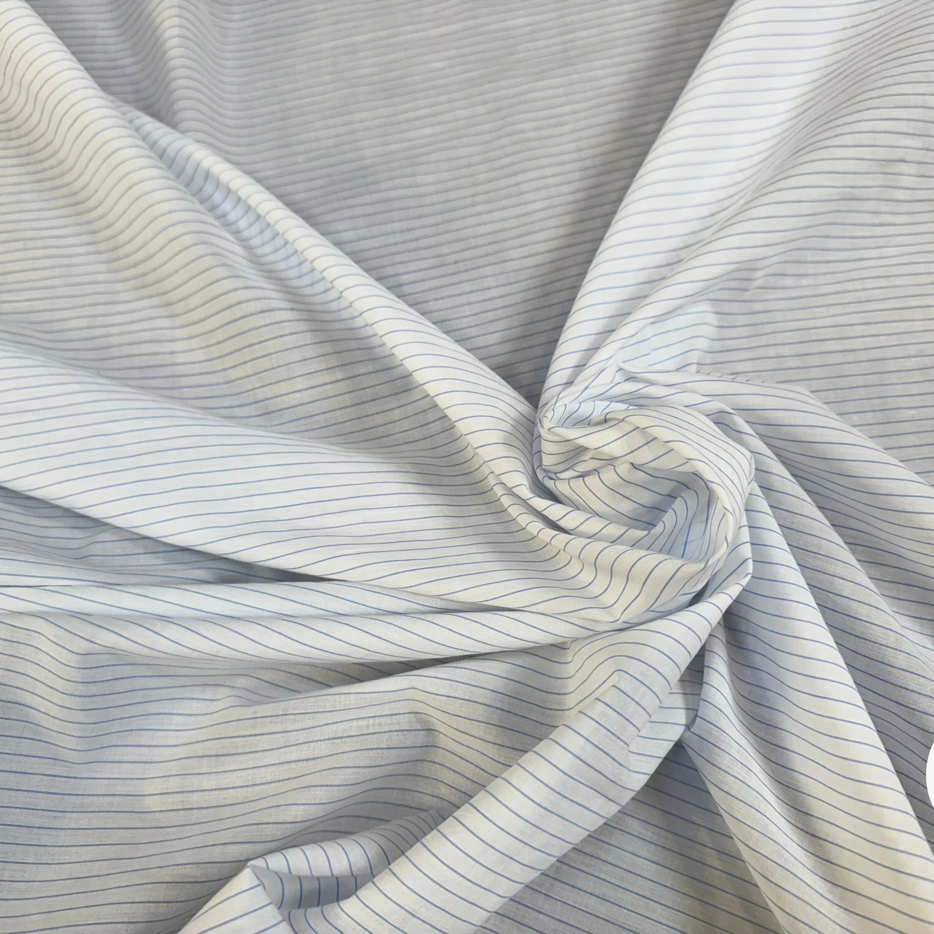 TISSU VOILE IMPRIMÉ RAYURES BLEUES - My Little Coupon