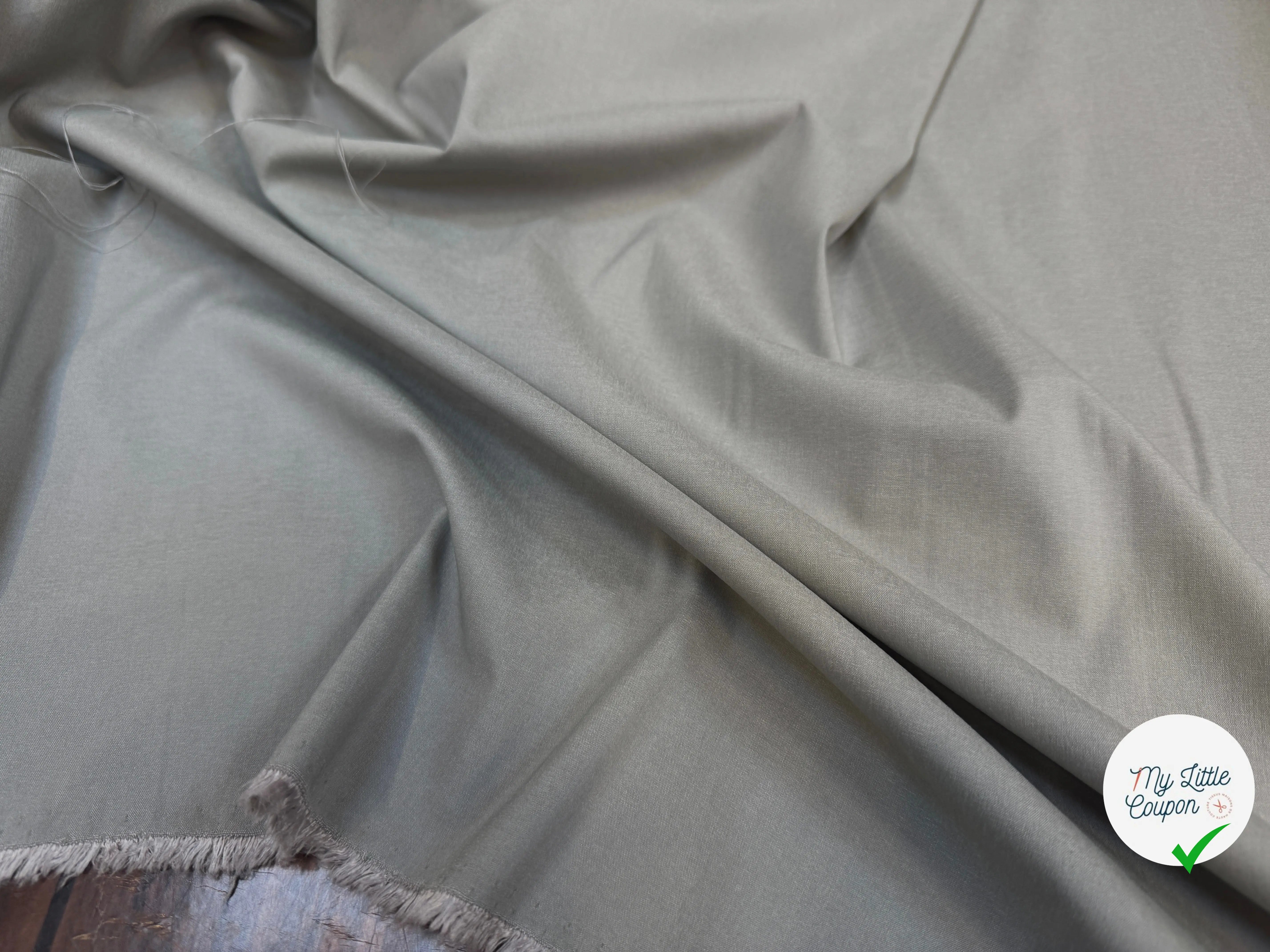 TISSUS CHEMISE GRIS CLAIRE STRETCH - My Little Coupon