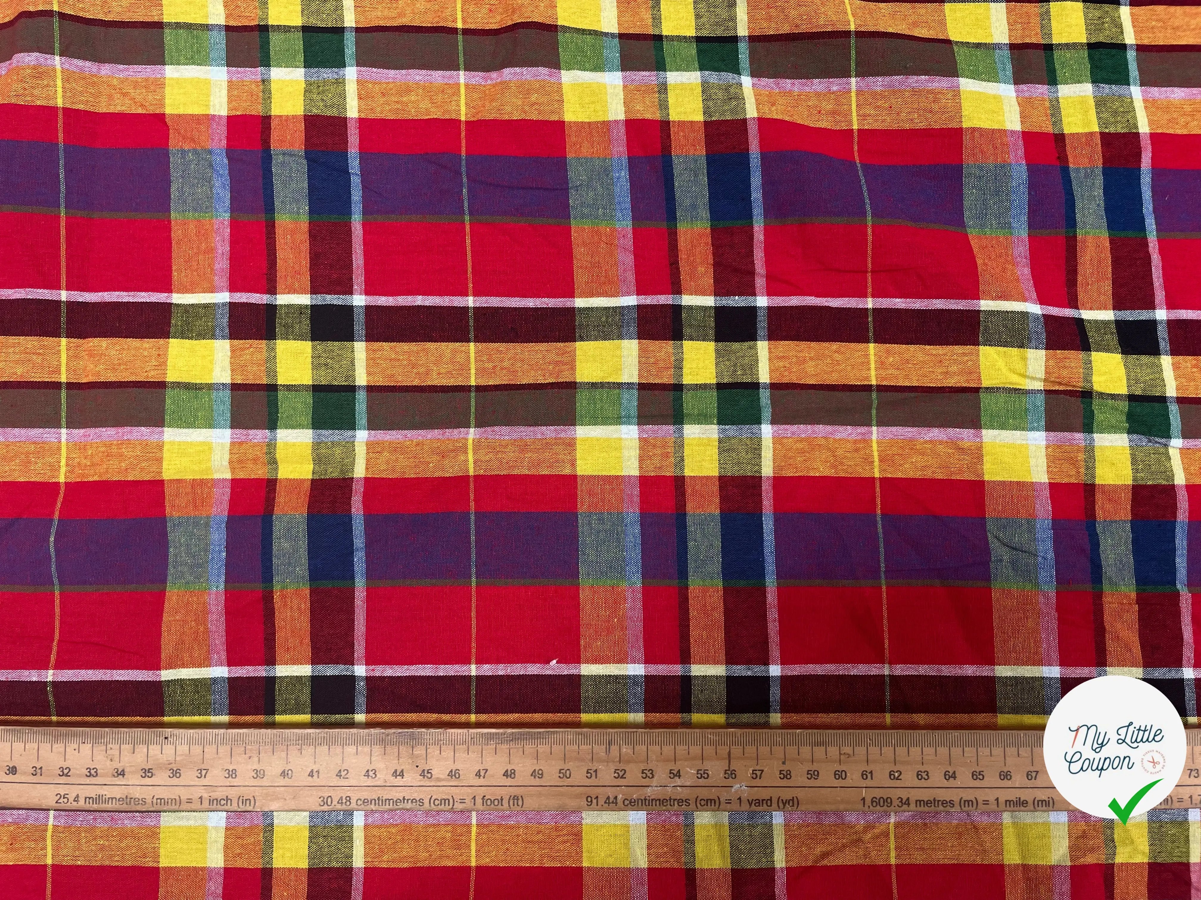 TISSUS MADRAS CARREAUX - My Little Coupon