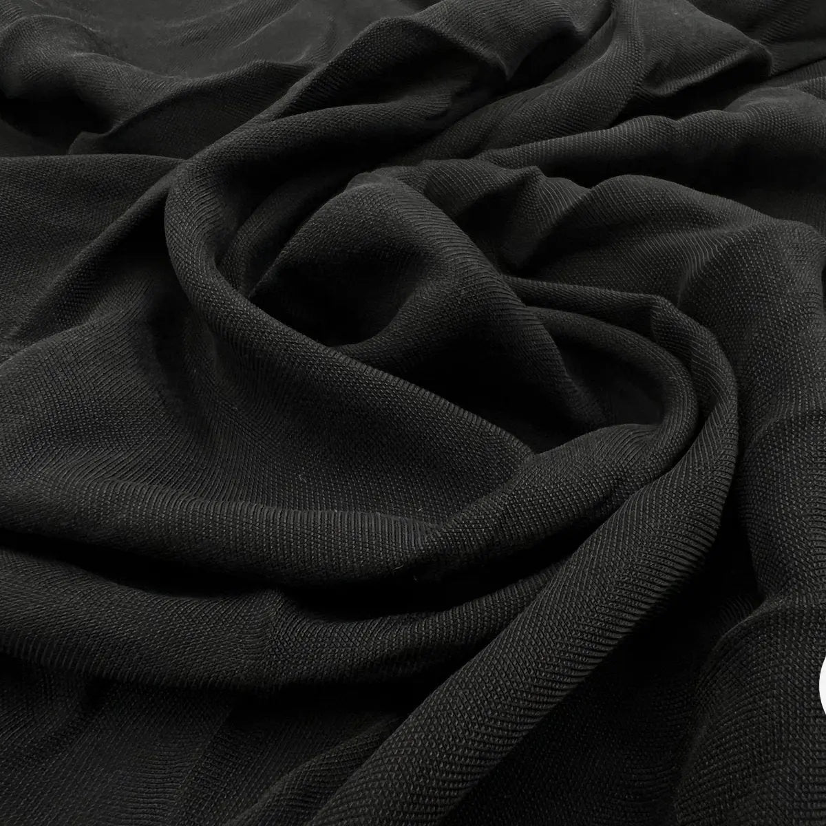 TOILE À BEURRE CRÉPÉE NOIR FLUIDE - My Little Coupon - tissu - coudre