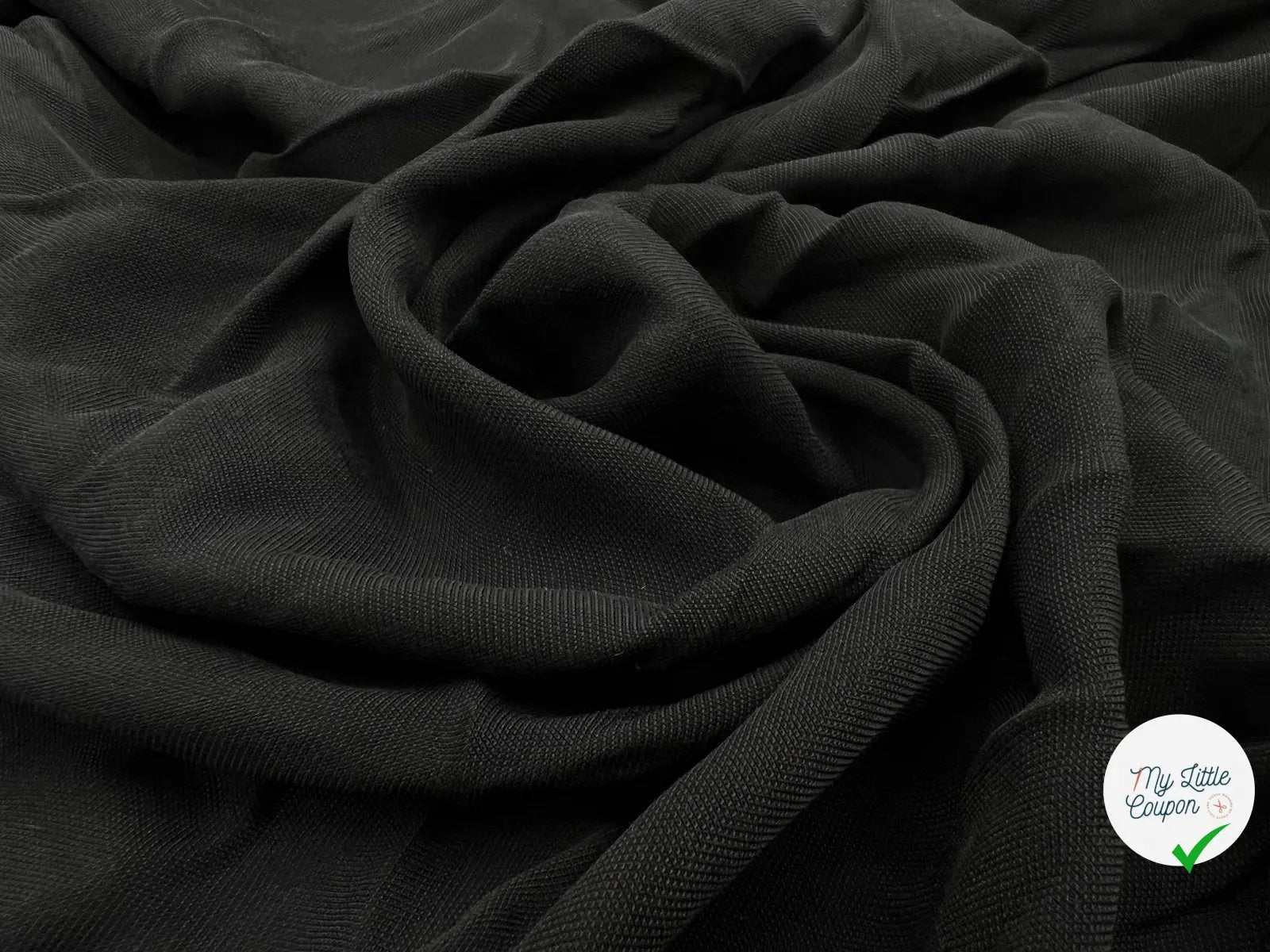 TOILE À BEURRE CRÉPÉE NOIR FLUIDE - My Little Coupon - tissu - coudre