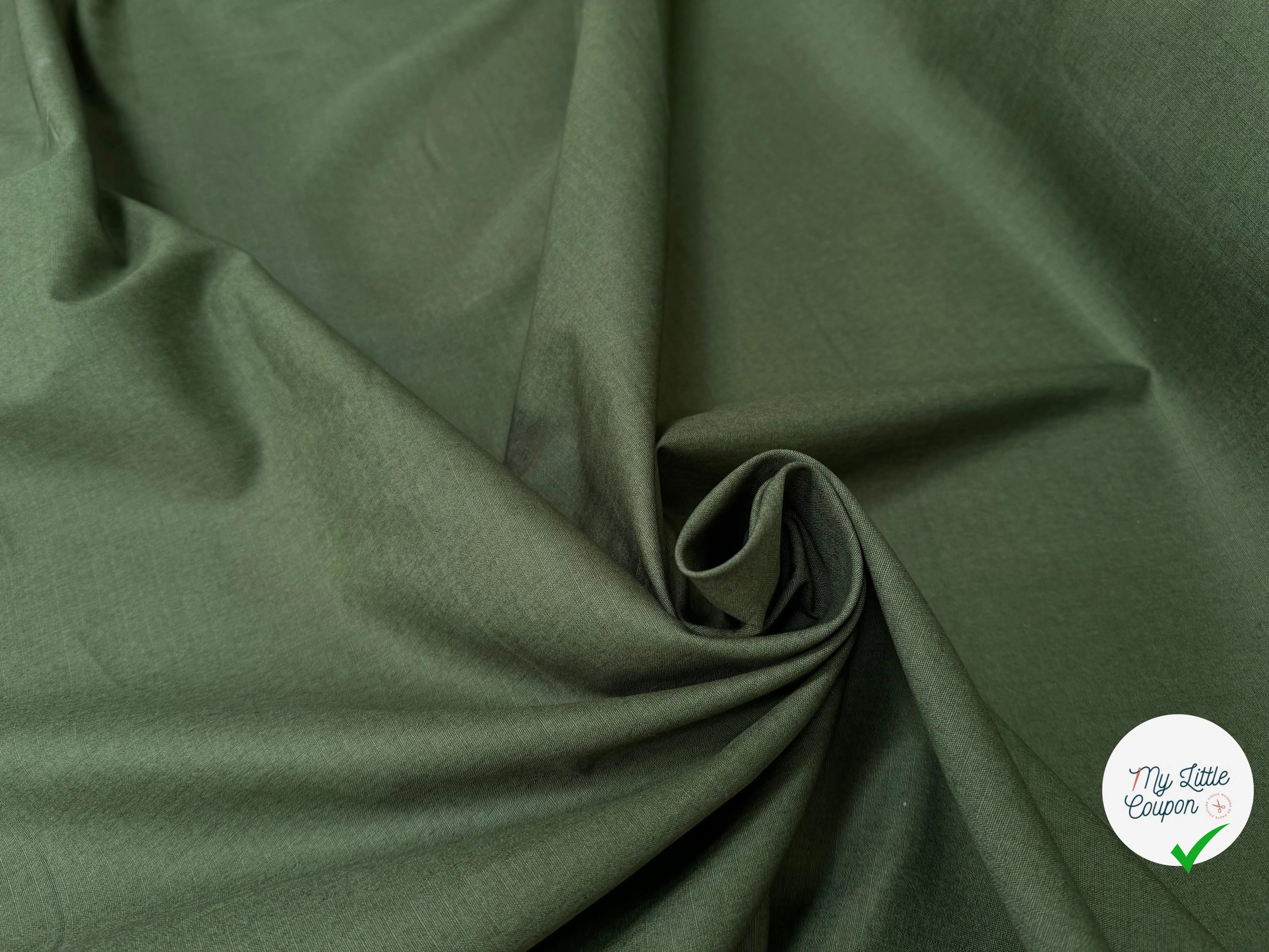 TOILE ARMUREE IMPERMEABLE VERT ARMY 100% COTON SAHARIENNE - My Little Coupon