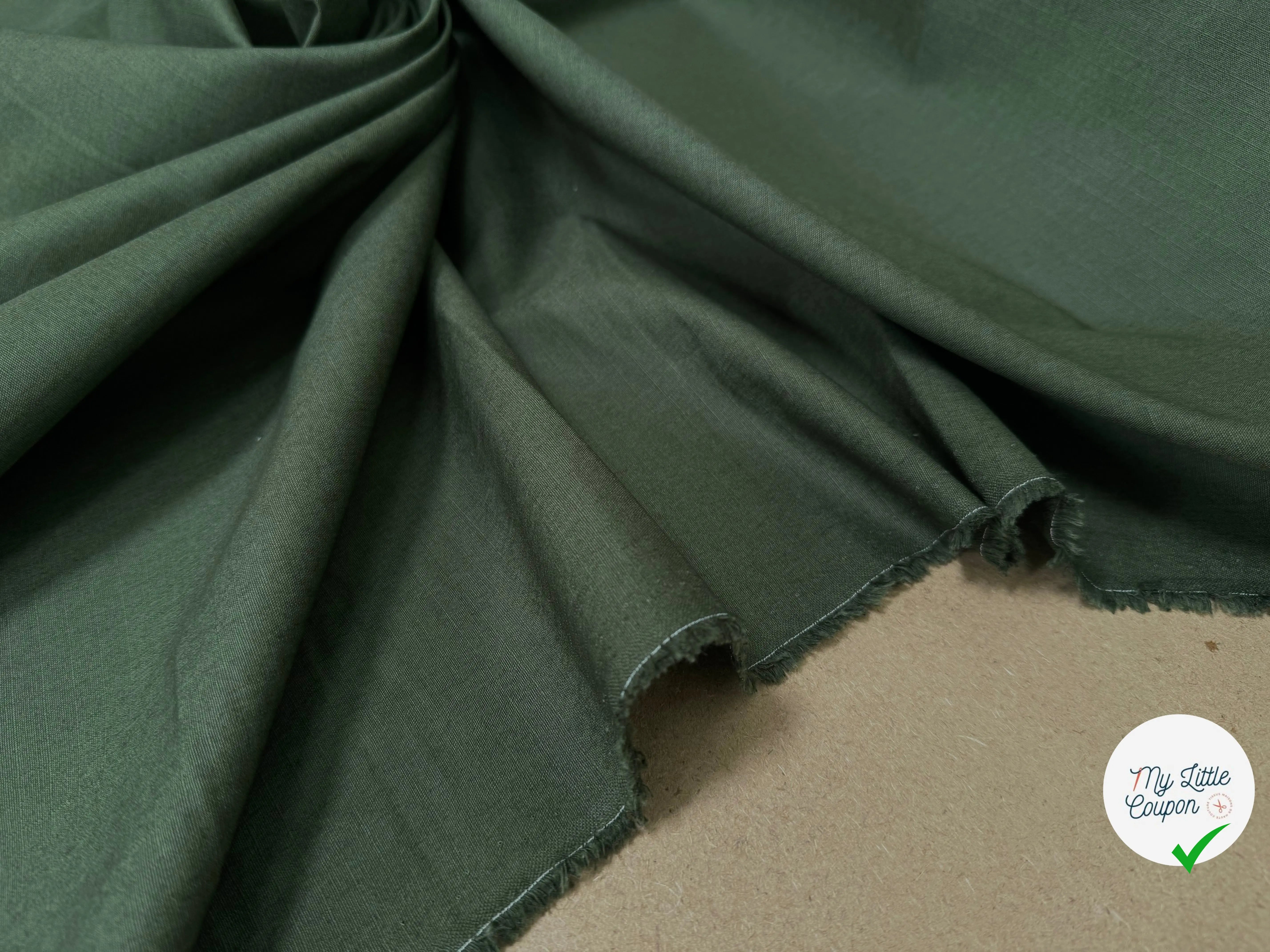 TOILE ARMUREE IMPERMEABLE VERT ARMY 100% COTON SAHARIENNE - My Little Coupon