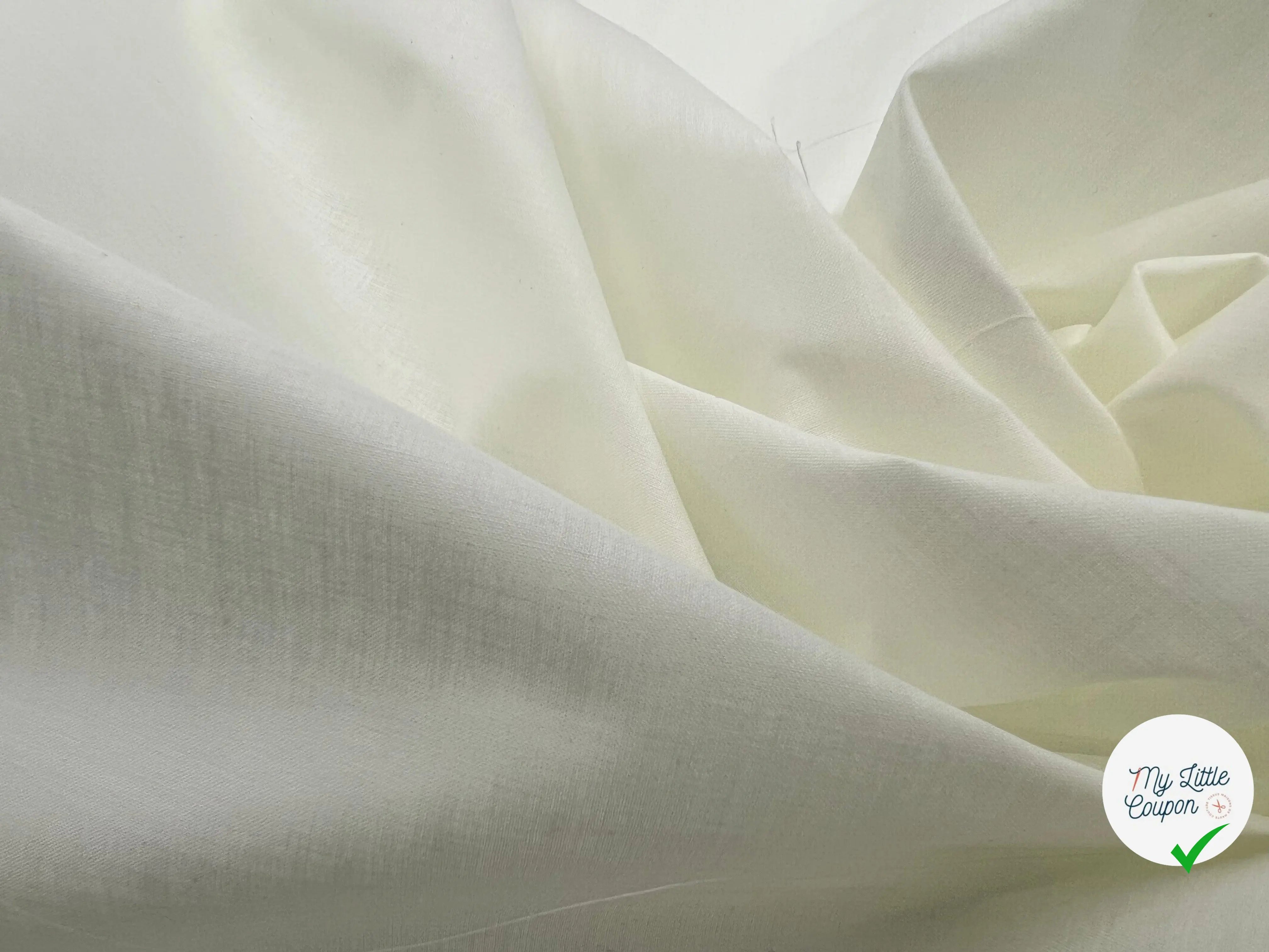 TOILE BLANCHE CRÈME SIMPLE - My Little Coupon - tissu - coudre