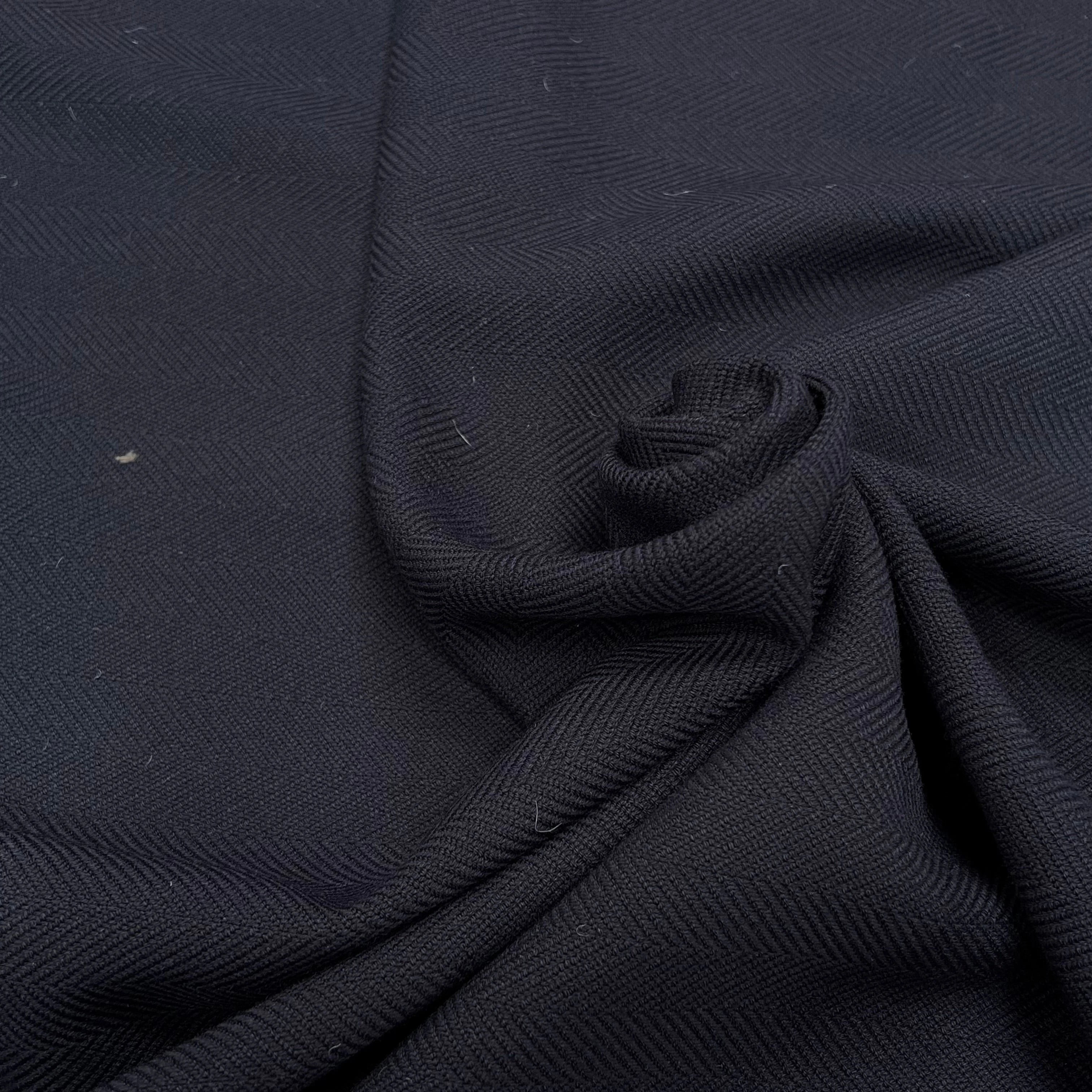 TOILE CHEVRON VISCOSE BLEU NUIT LEGEREMENT STRECH - My Little Coupon