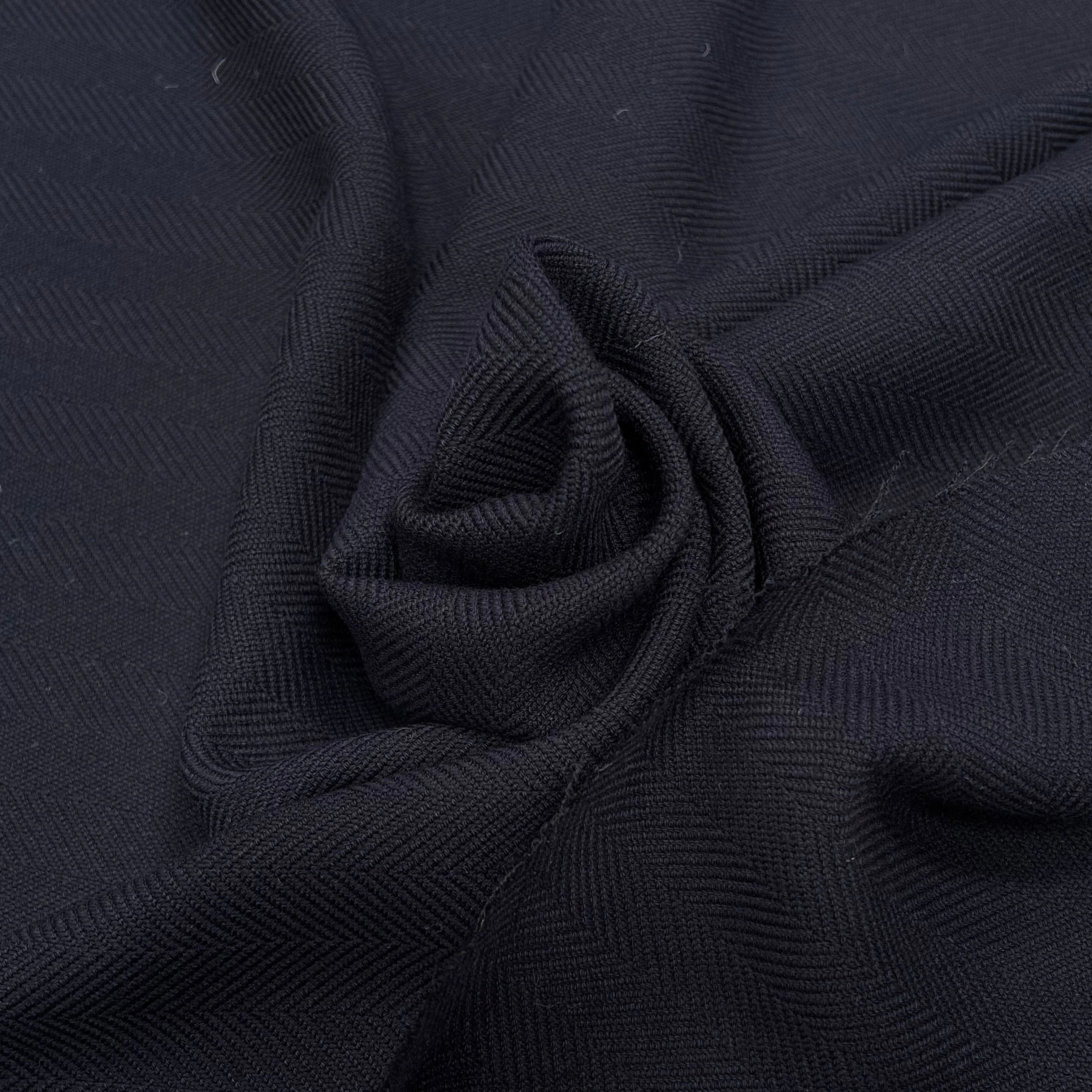 TOILE CHEVRON VISCOSE BLEU NUIT LEGEREMENT STRECH - My Little Coupon