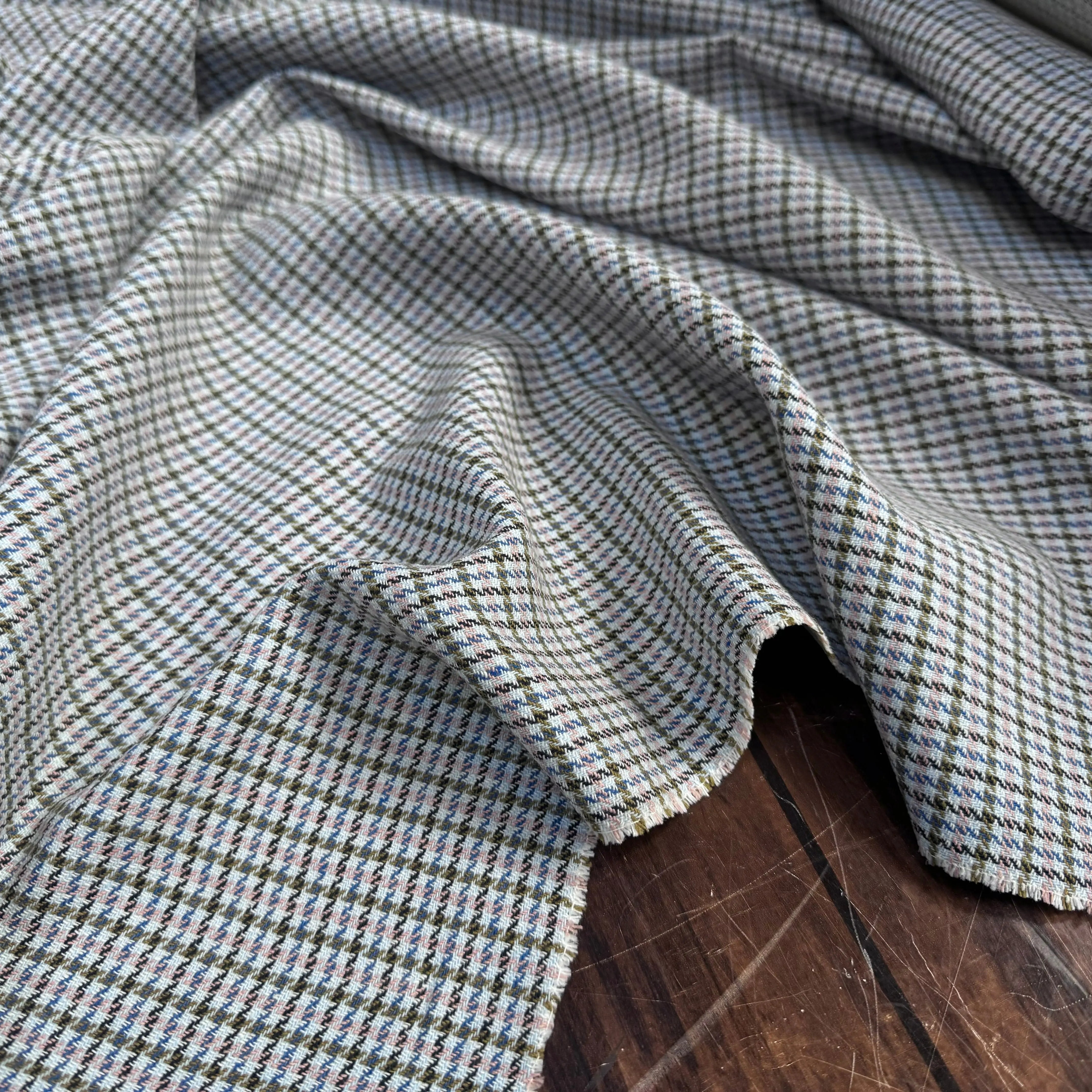 TOILE COTON BLANC ROSE ET BLEU - My Little Coupon