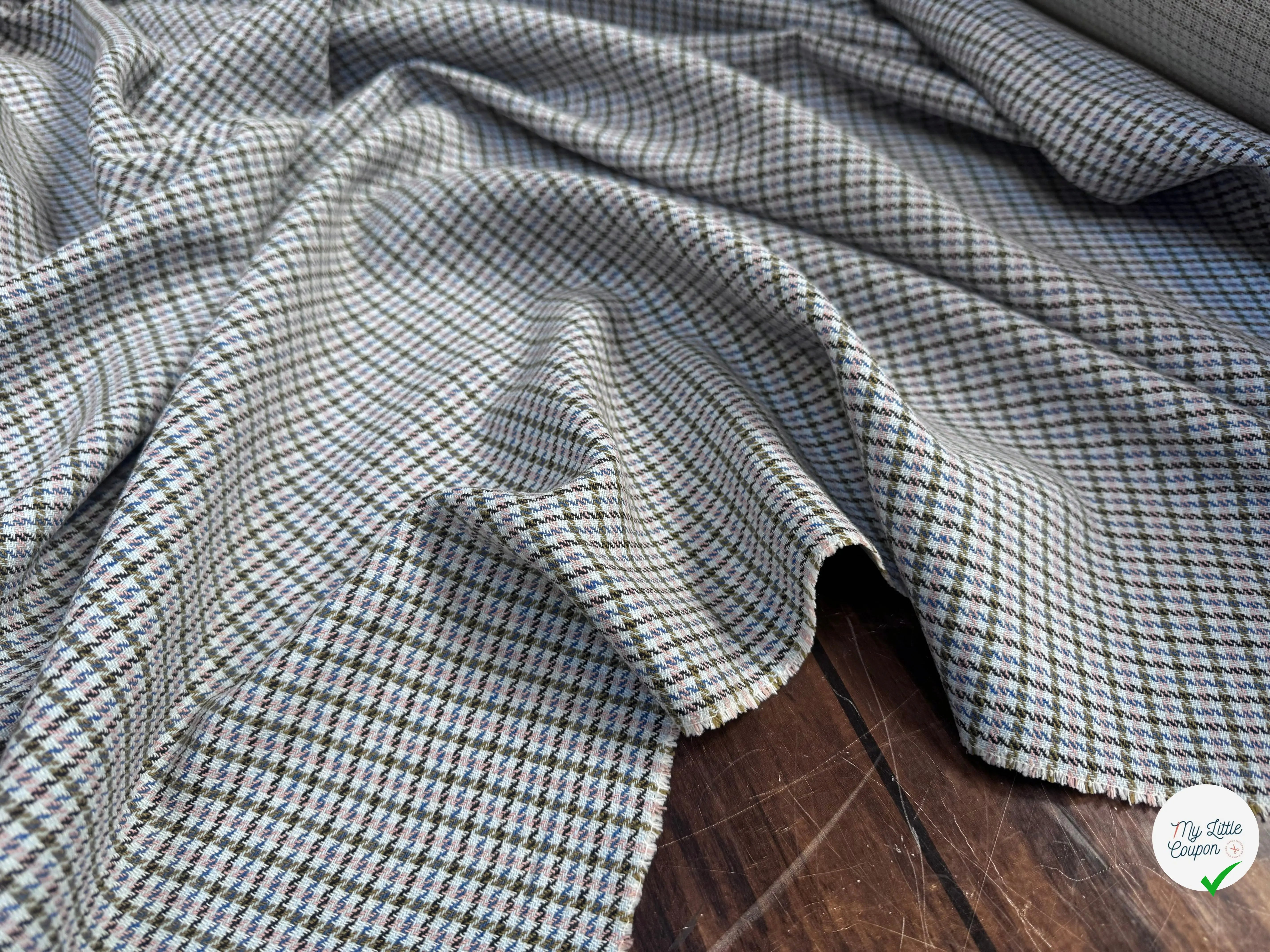 TOILE COTON BLANC ROSE ET BLEU - My Little Coupon