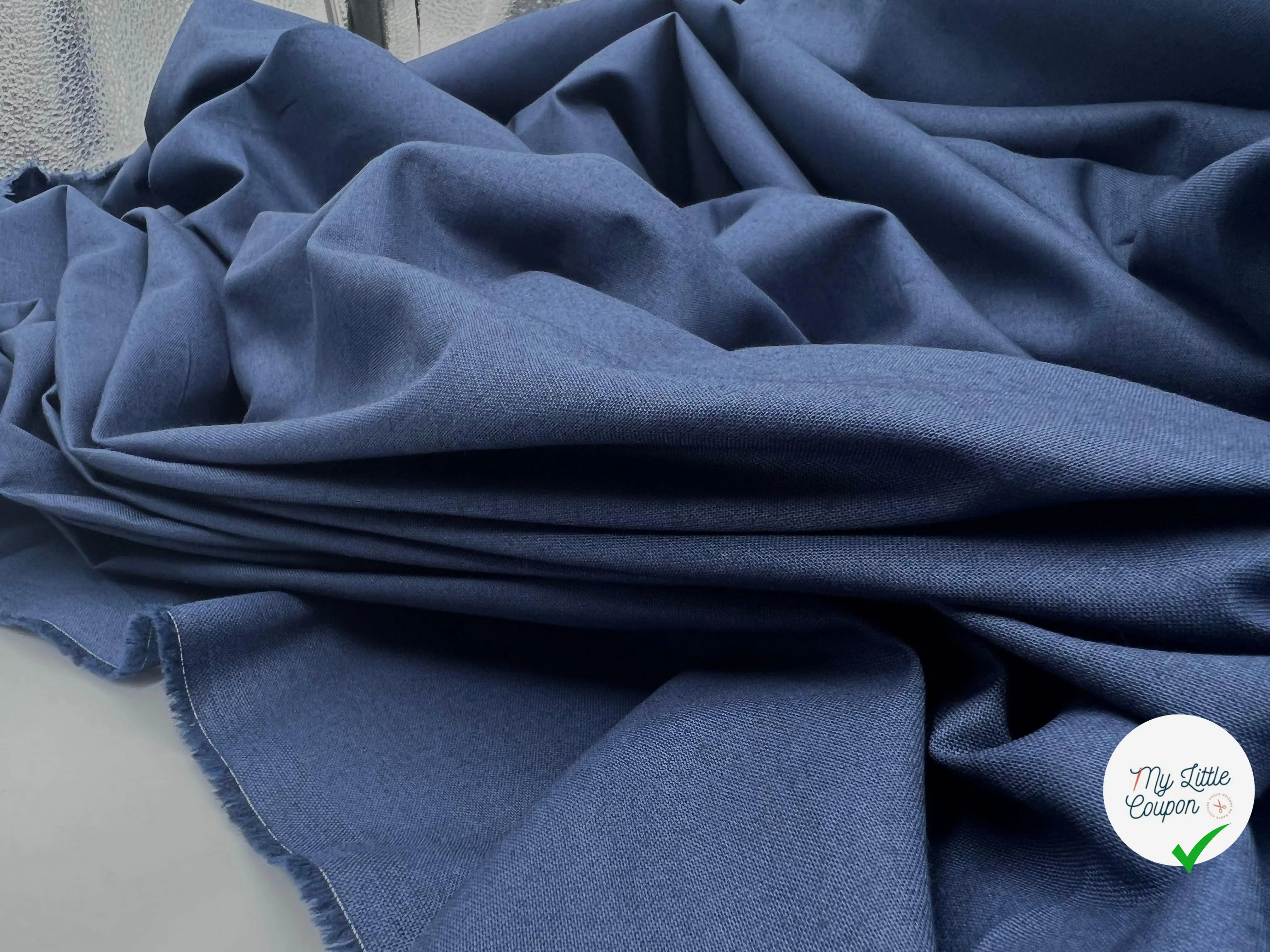 TOILE COTON BLEU INDIGO - My Little Coupon - tissu - coudre