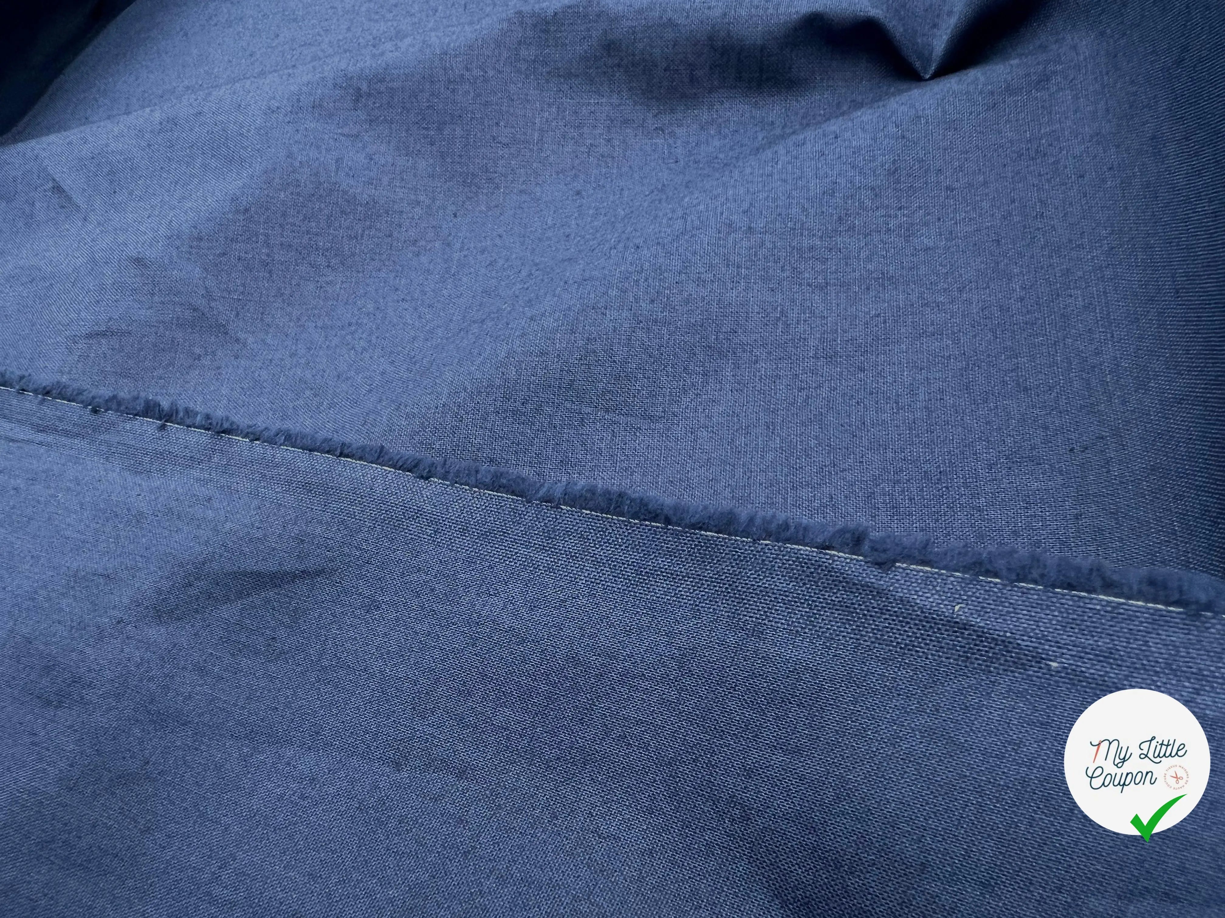 TOILE COTON BLEU INDIGO - My Little Coupon - tissu - coudre