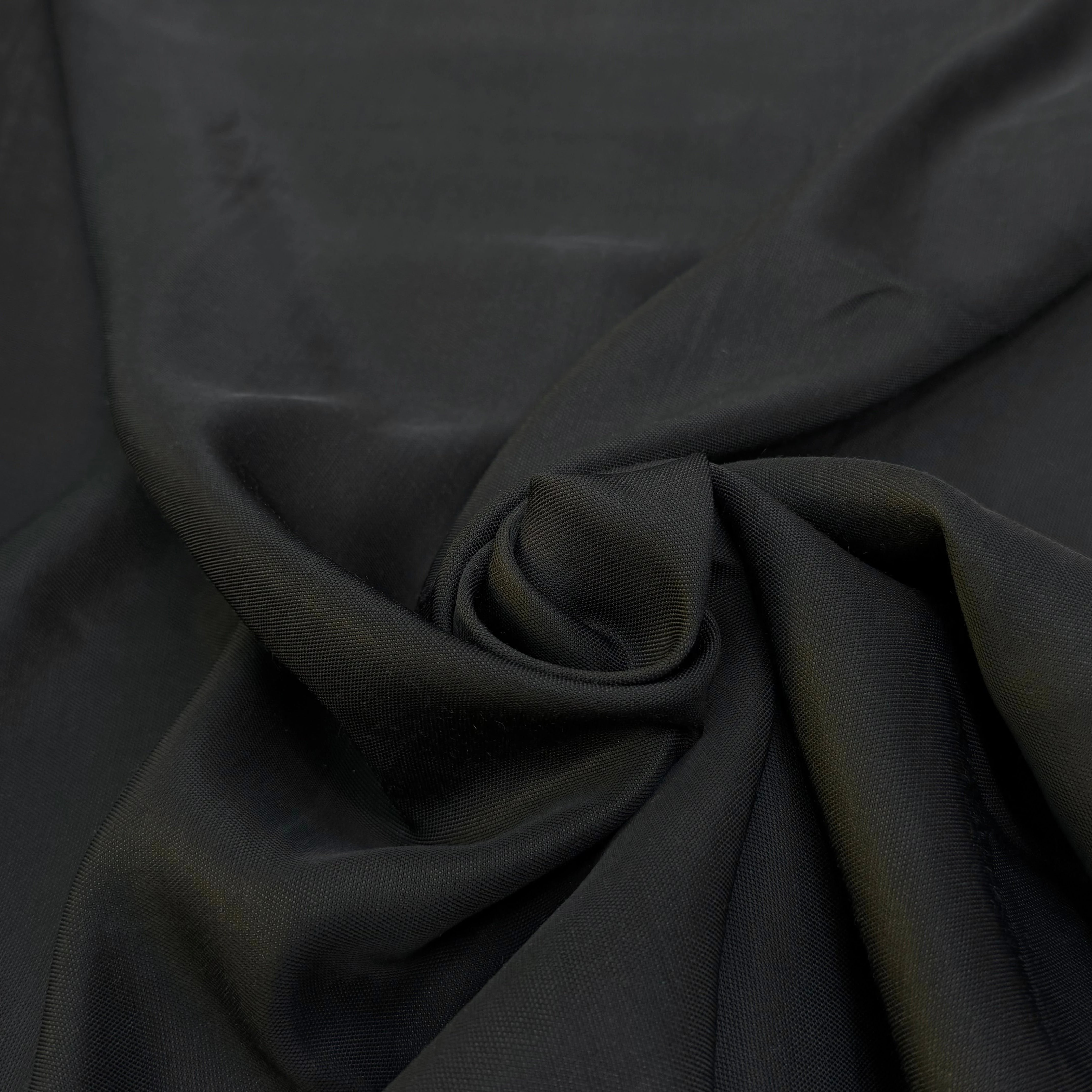 TOILE COTON ÉFFET PIQUÉ LÉGÈREMENT SATINÉ COUTURE NOIR - My Little Coupon