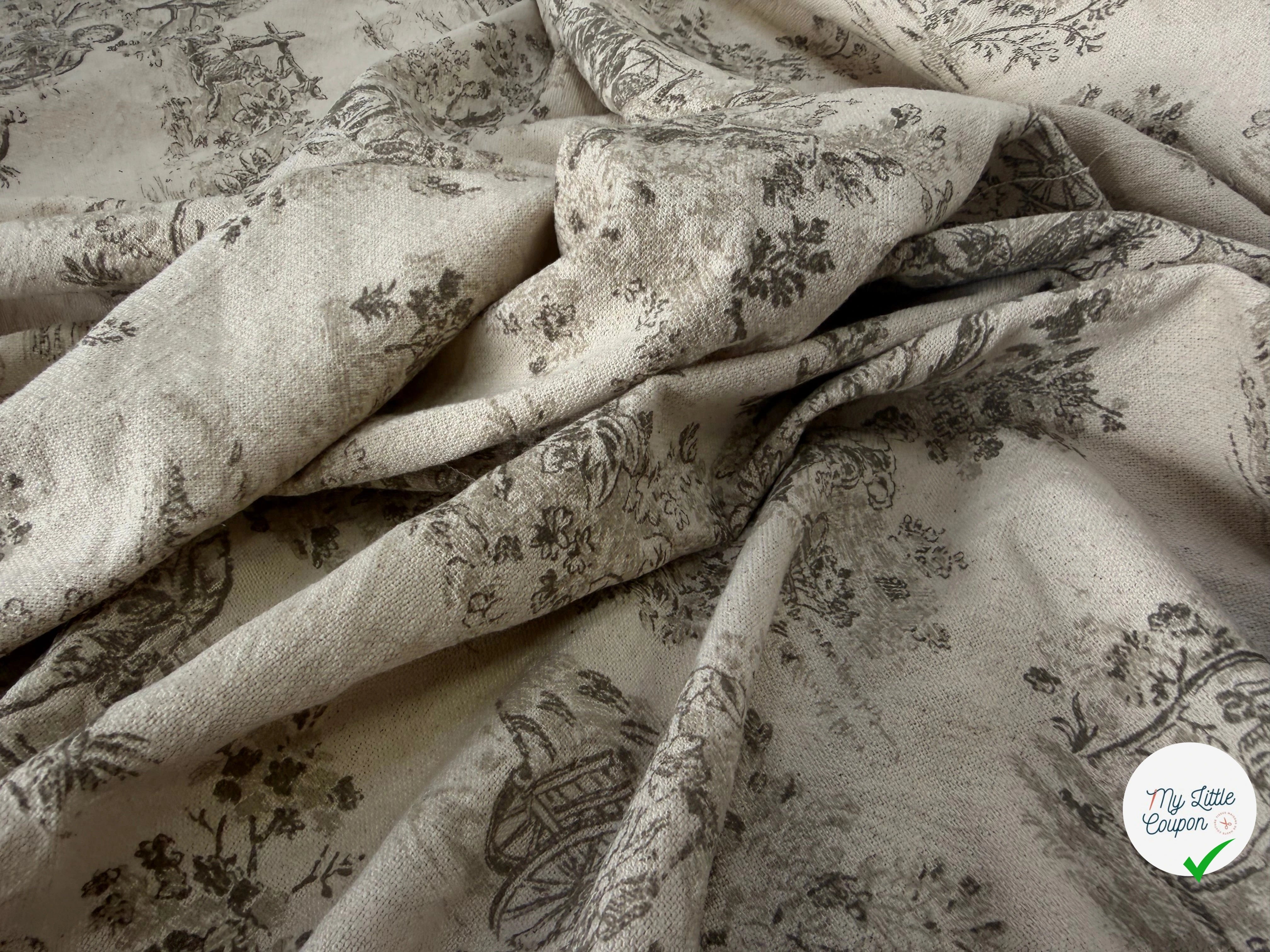 TOILE COTON GABRIELLE EFFET LIN FICELLE - My Little Coupon