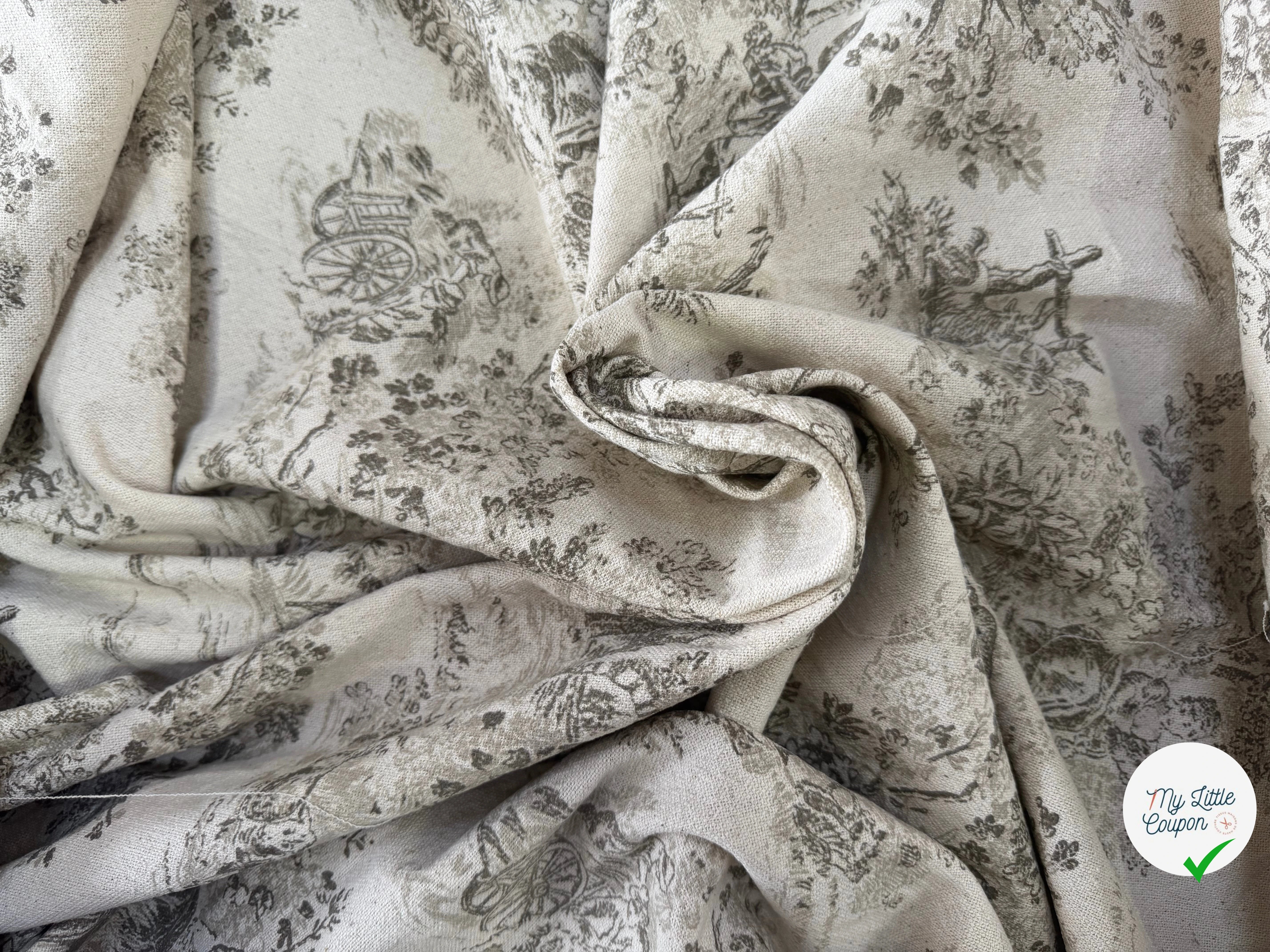 TOILE COTON GABRIELLE EFFET LIN FICELLE - My Little Coupon