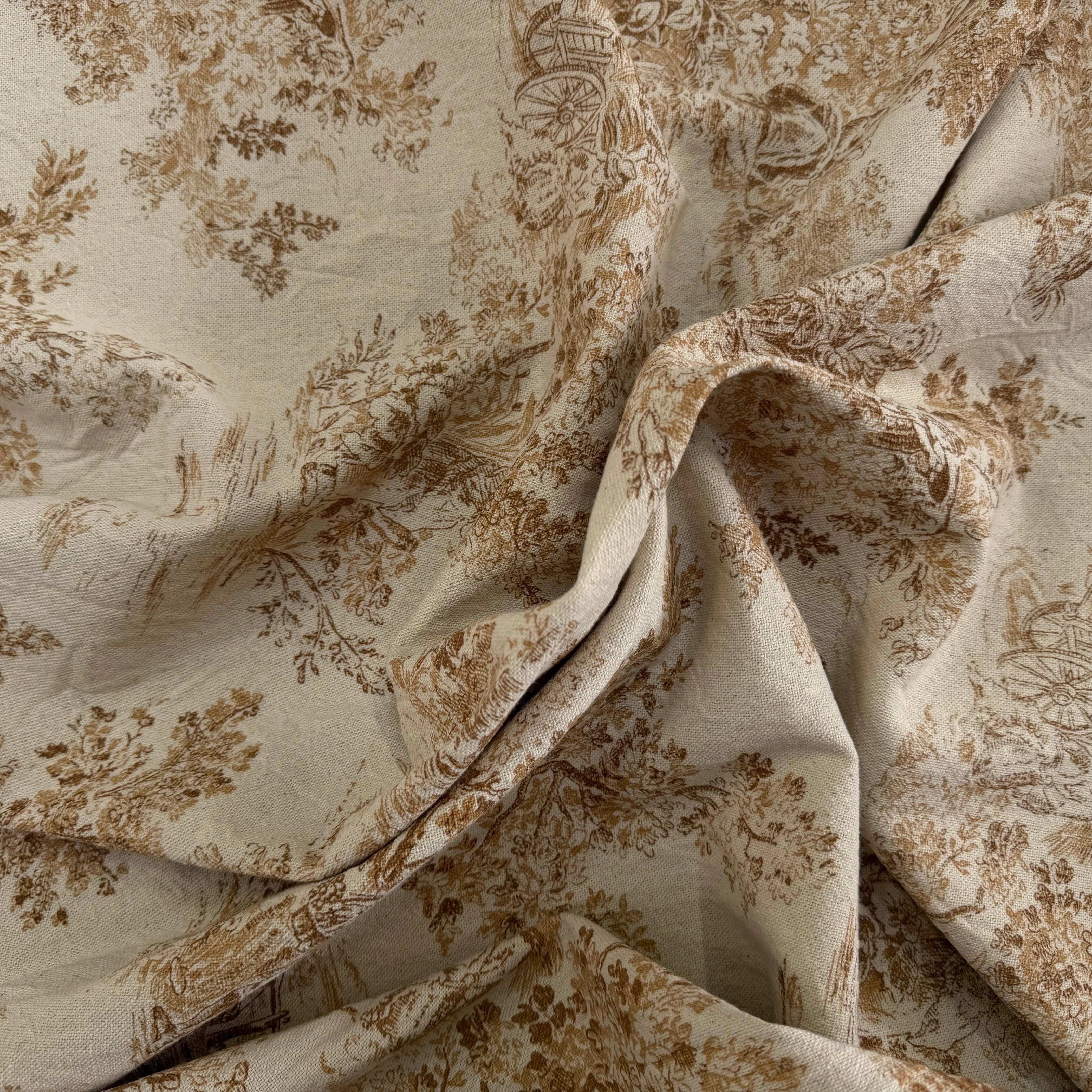 TOILE COTON GABRIELLE EFFET LIN PEANUT - My Little Coupon