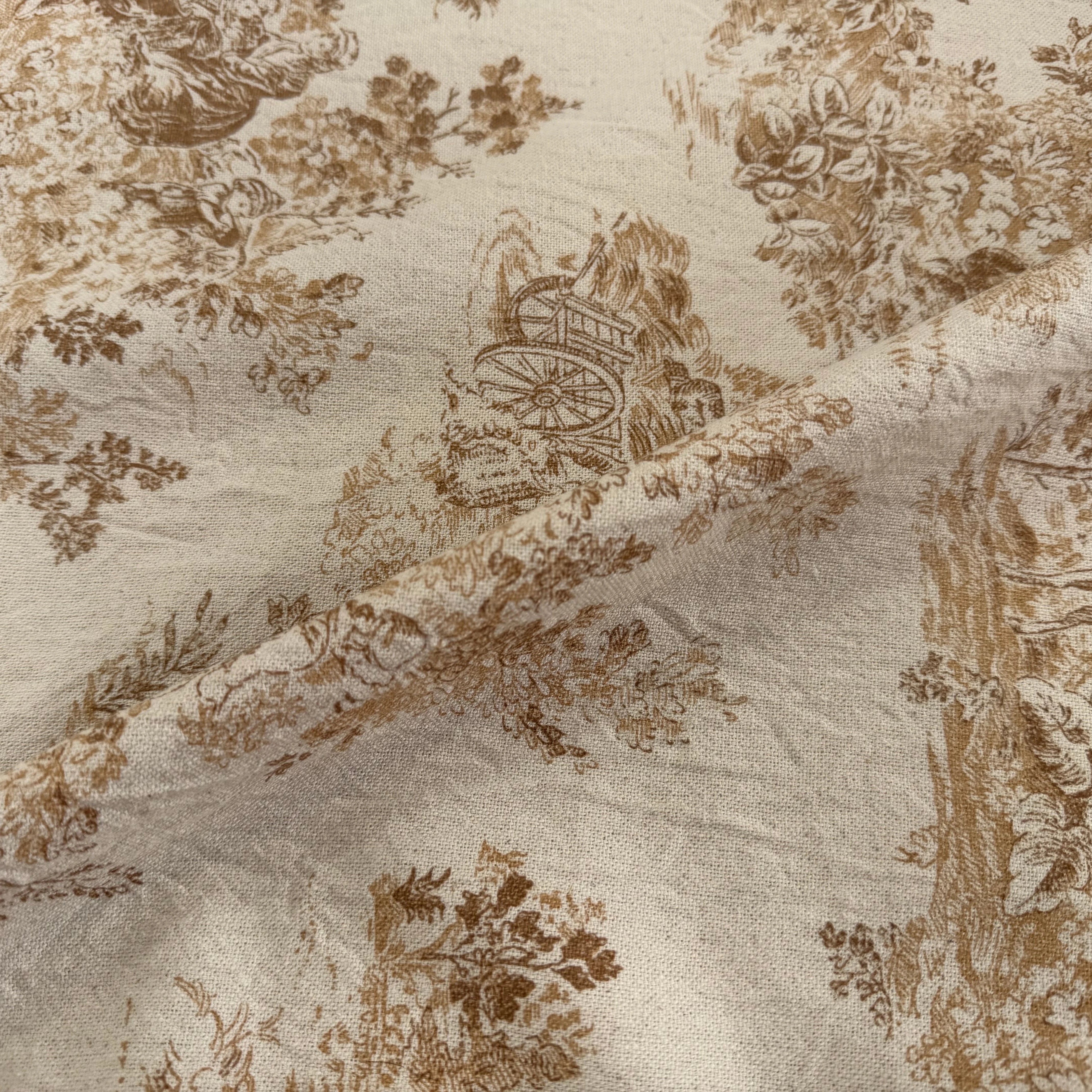 TOILE COTON GABRIELLE EFFET LIN PEANUT - My Little Coupon