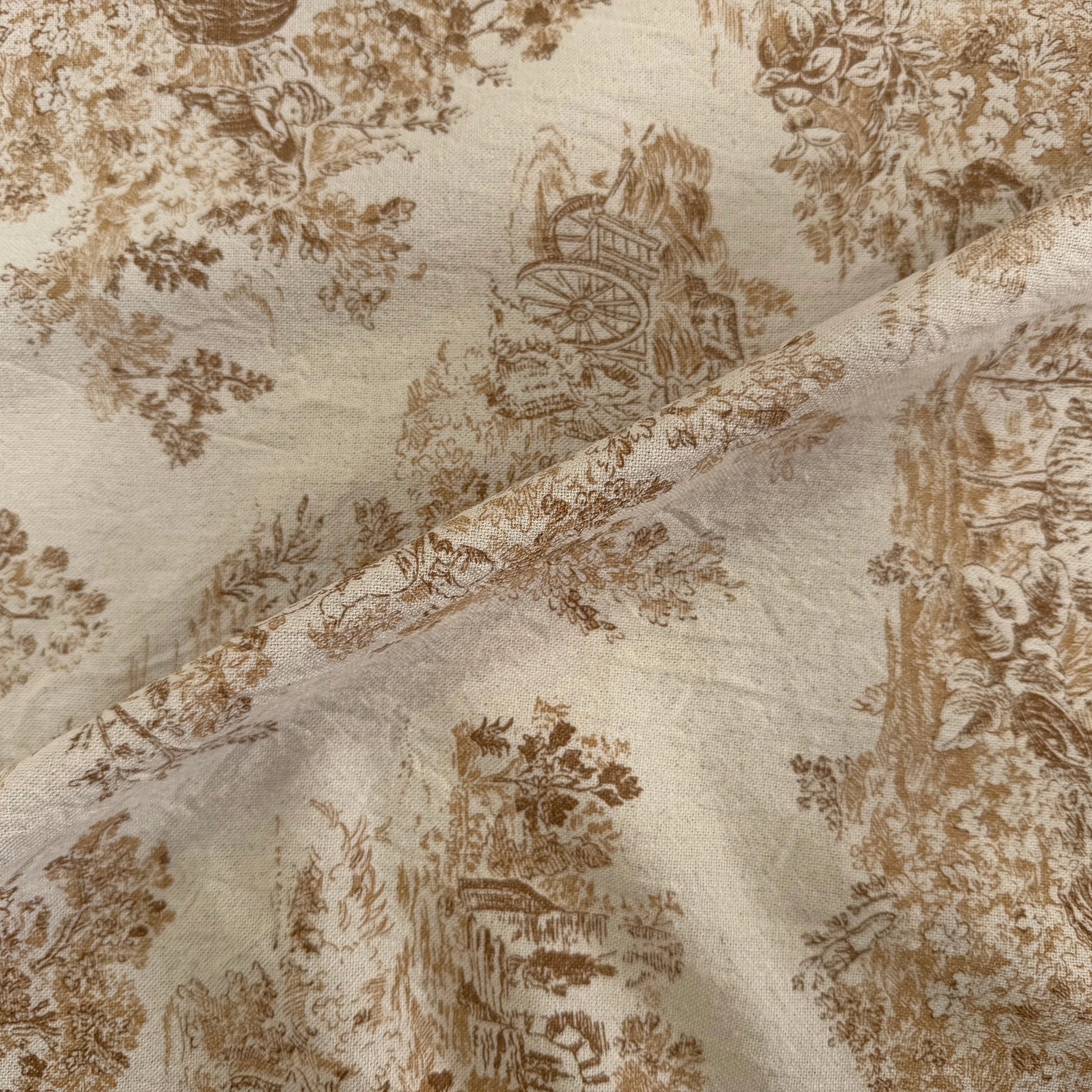 TOILE COTON GABRIELLE EFFET LIN PEANUT - My Little Coupon