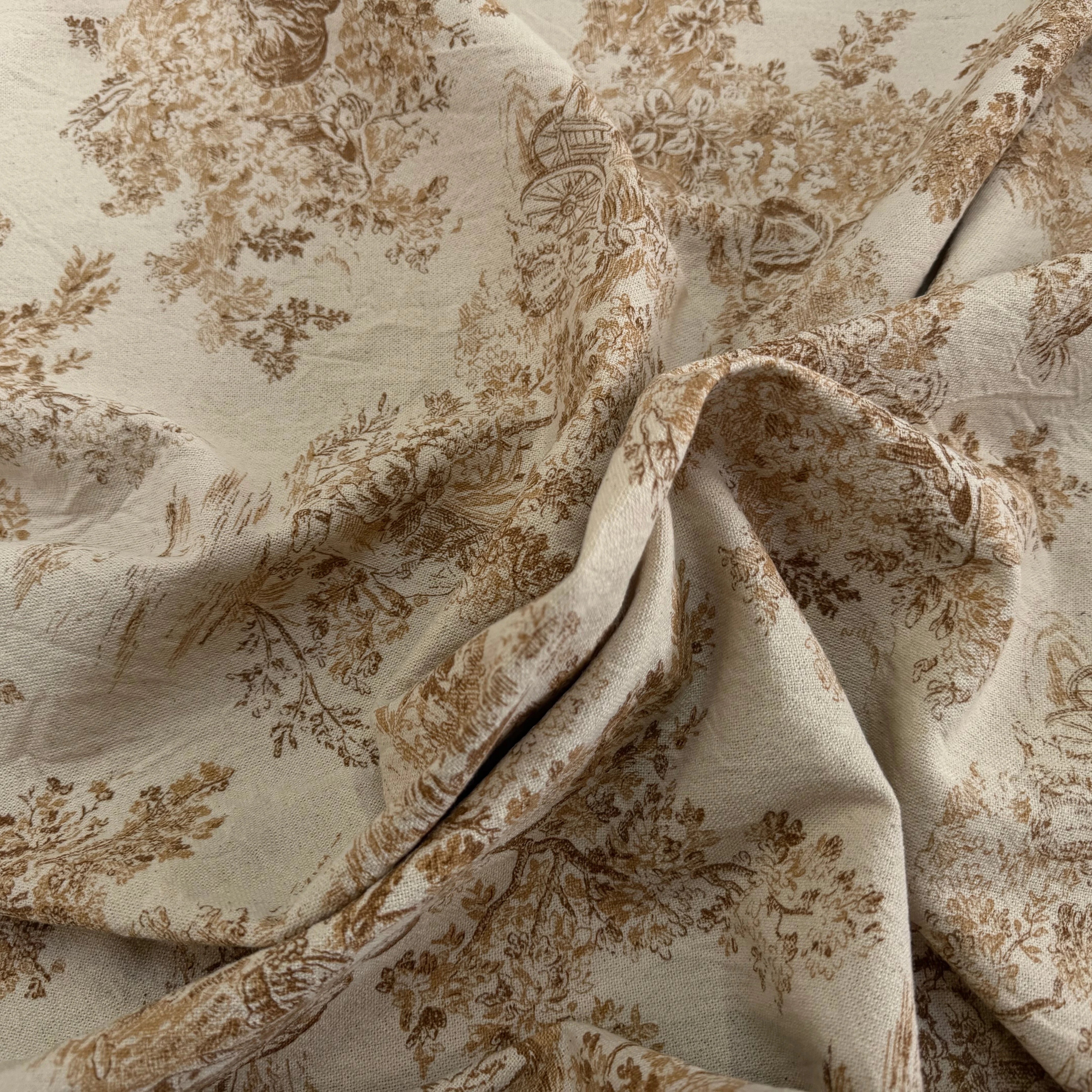 TOILE COTON GABRIELLE EFFET LIN PEANUT - My Little Coupon