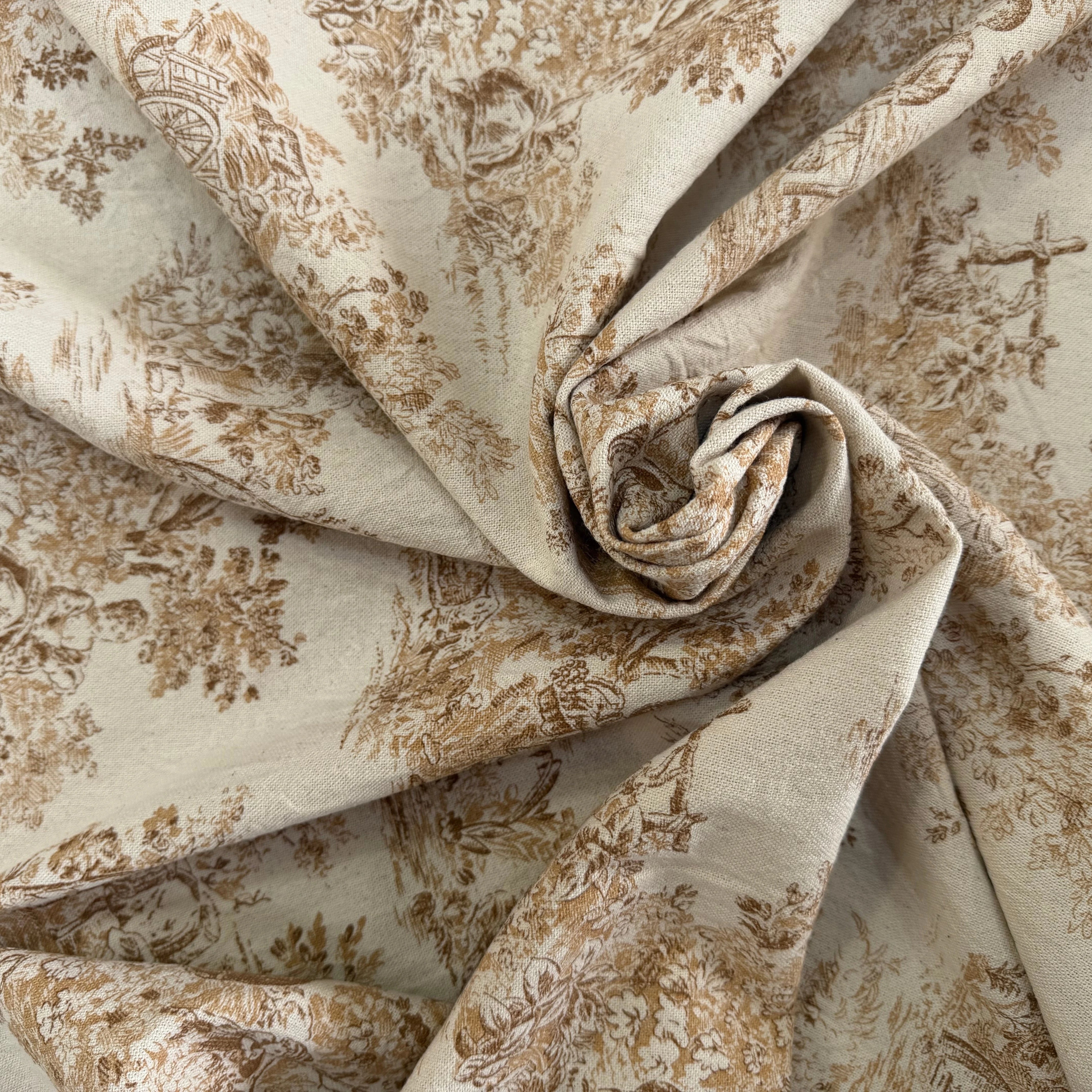 TOILE COTON GABRIELLE EFFET LIN PEANUT - My Little Coupon
