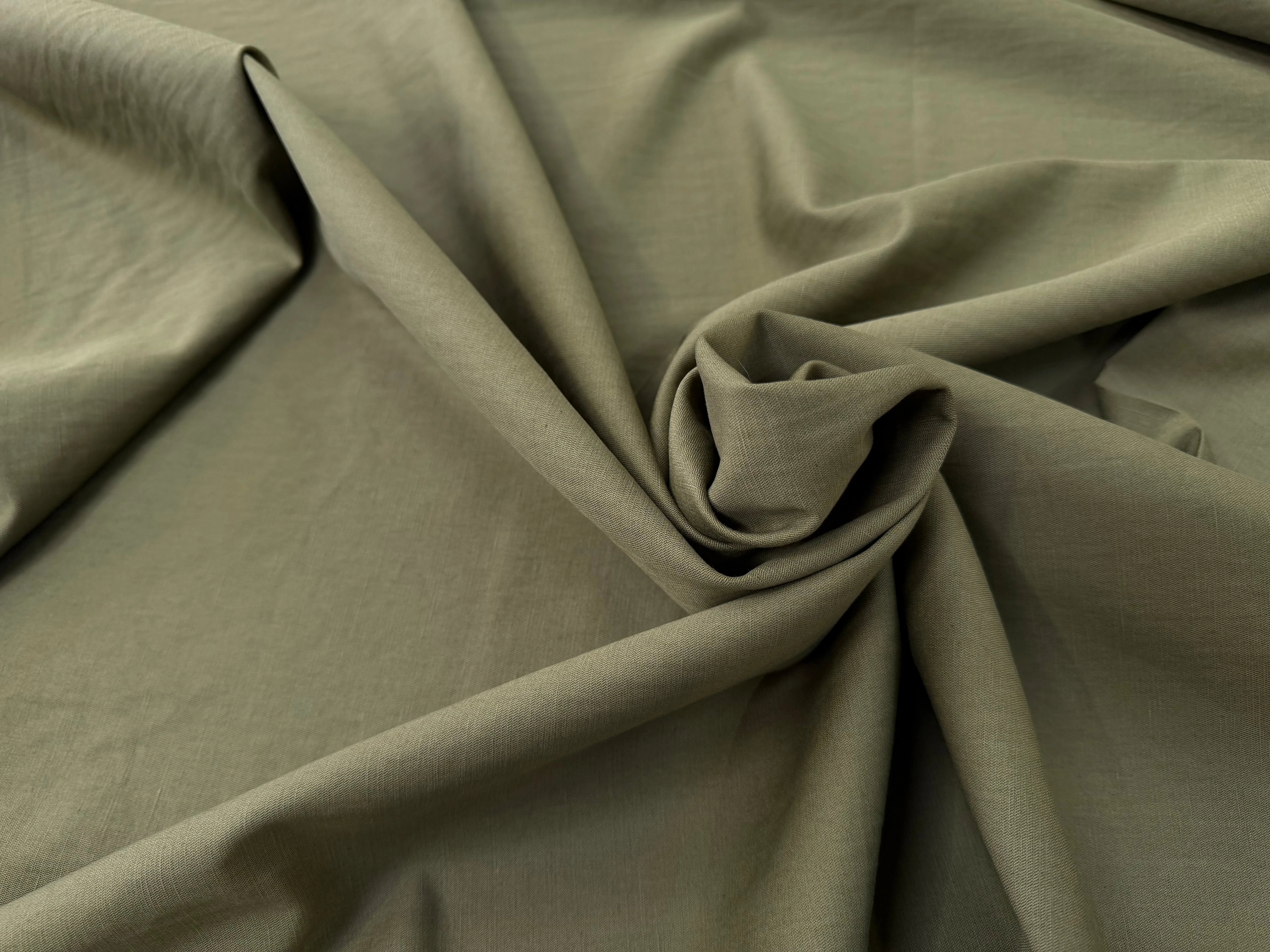 TOILE COTON LIN VERT OLIVE KAKI SUPERBE TENUE - My Little Coupon