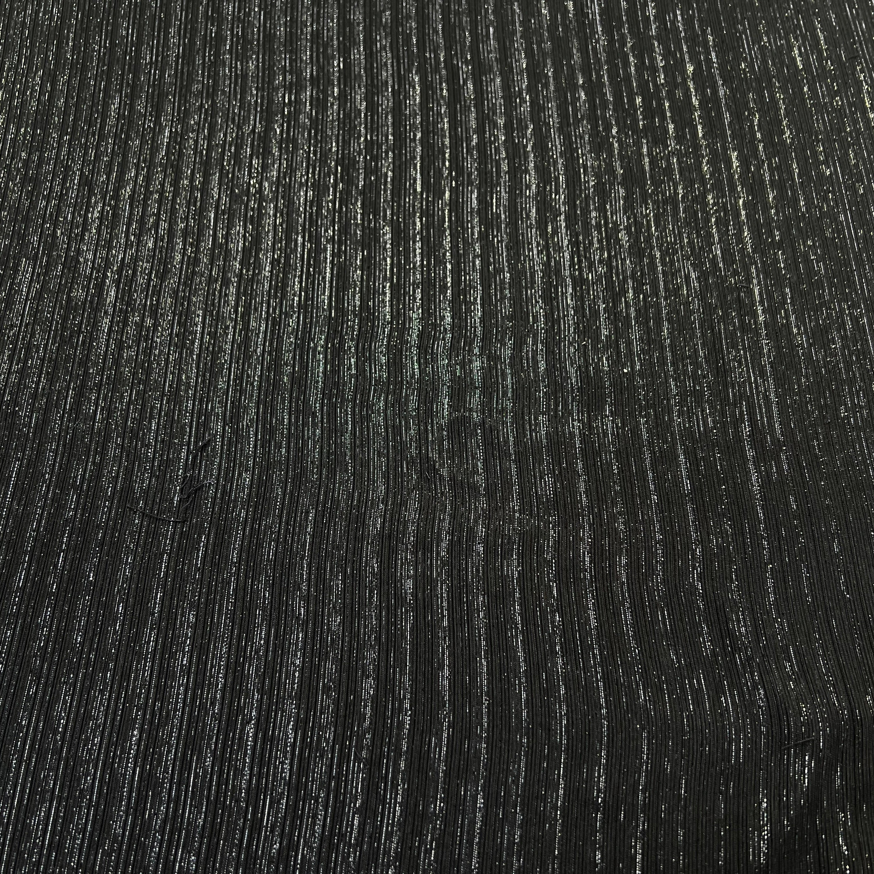 TOILE COTON LOURDE NOIR EFFET PLISSÉE BRILLANTE - My Little Coupon