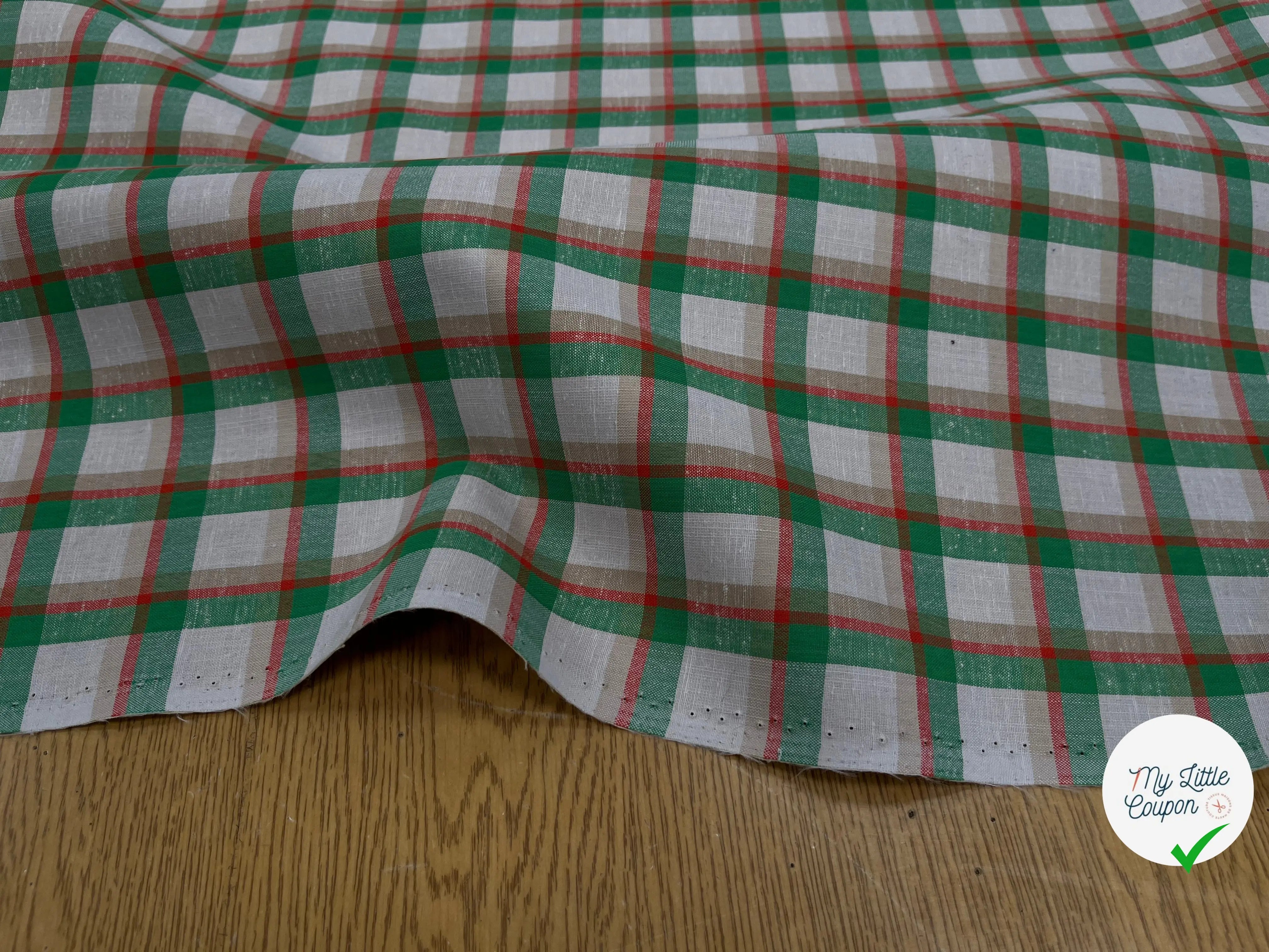 TOILE COTON PARKA CONTRECOLLÉE CARREAUX - My Little Coupon