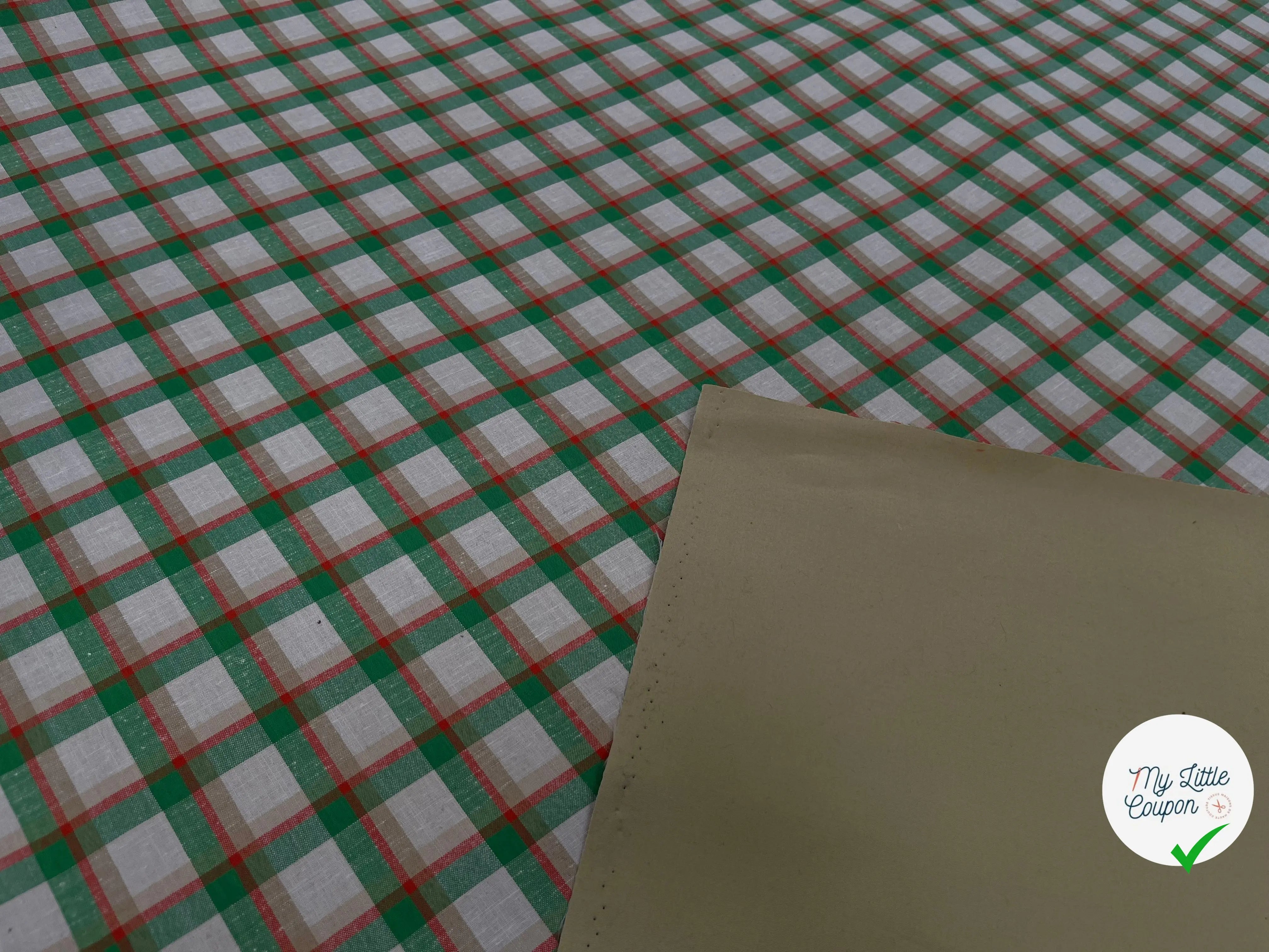 TOILE COTON PARKA CONTRECOLLÉE CARREAUX - My Little Coupon