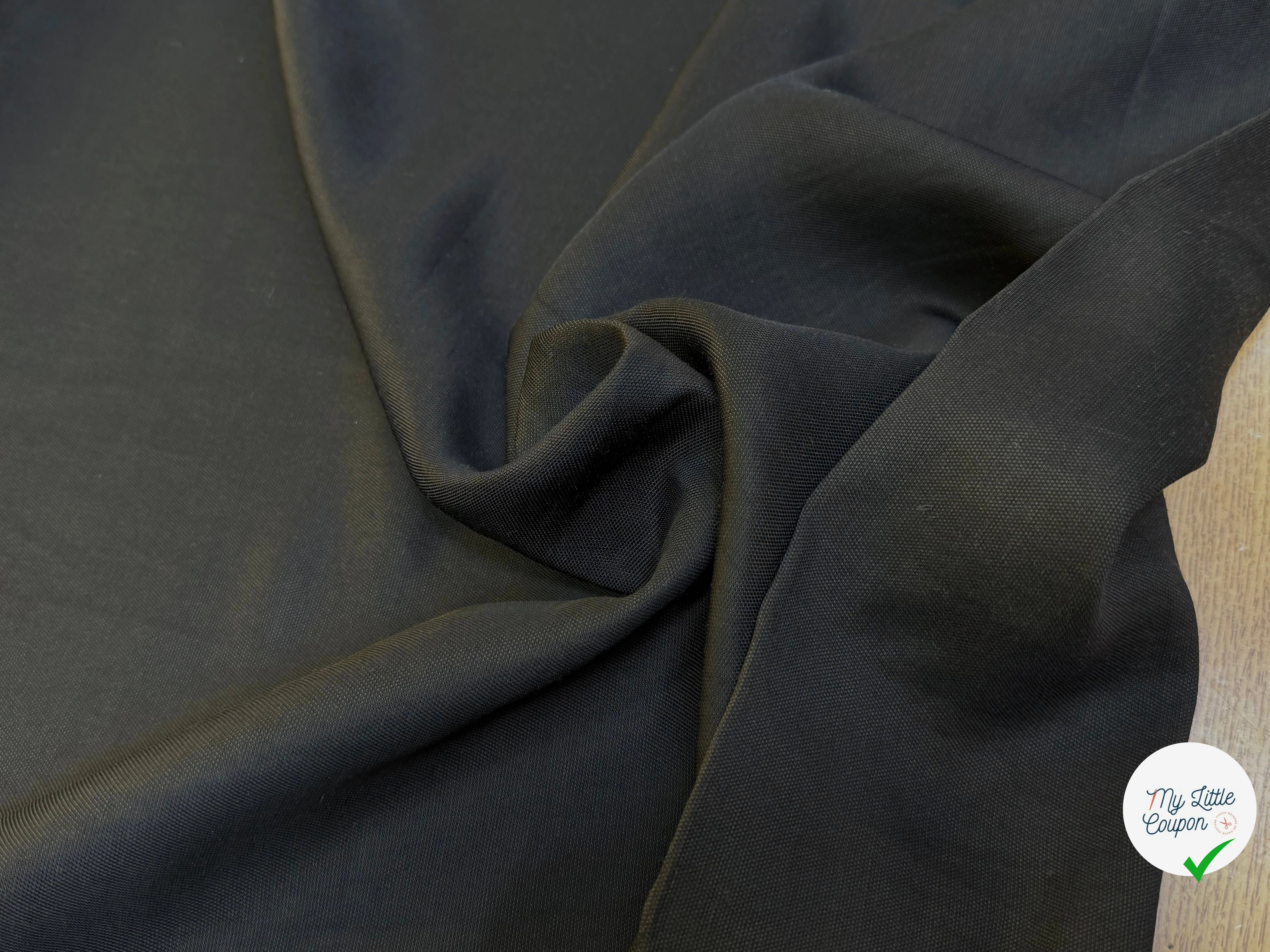 TOILE COTON SOUPLE ASPECT PIQUÉ NOIR - My Little Coupon