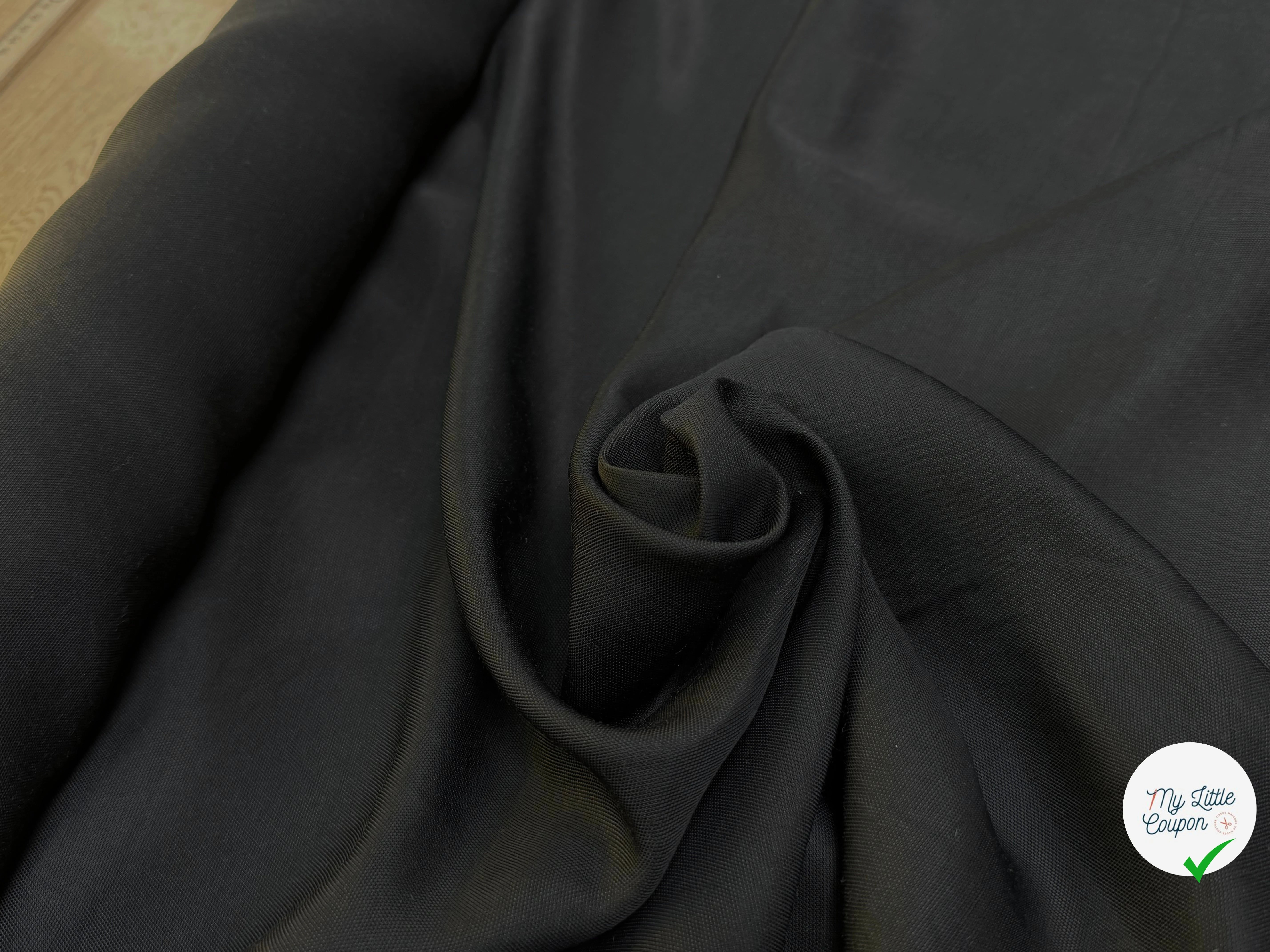 TOILE COTON SOUPLE ASPECT PIQUÉ NOIR - My Little Coupon