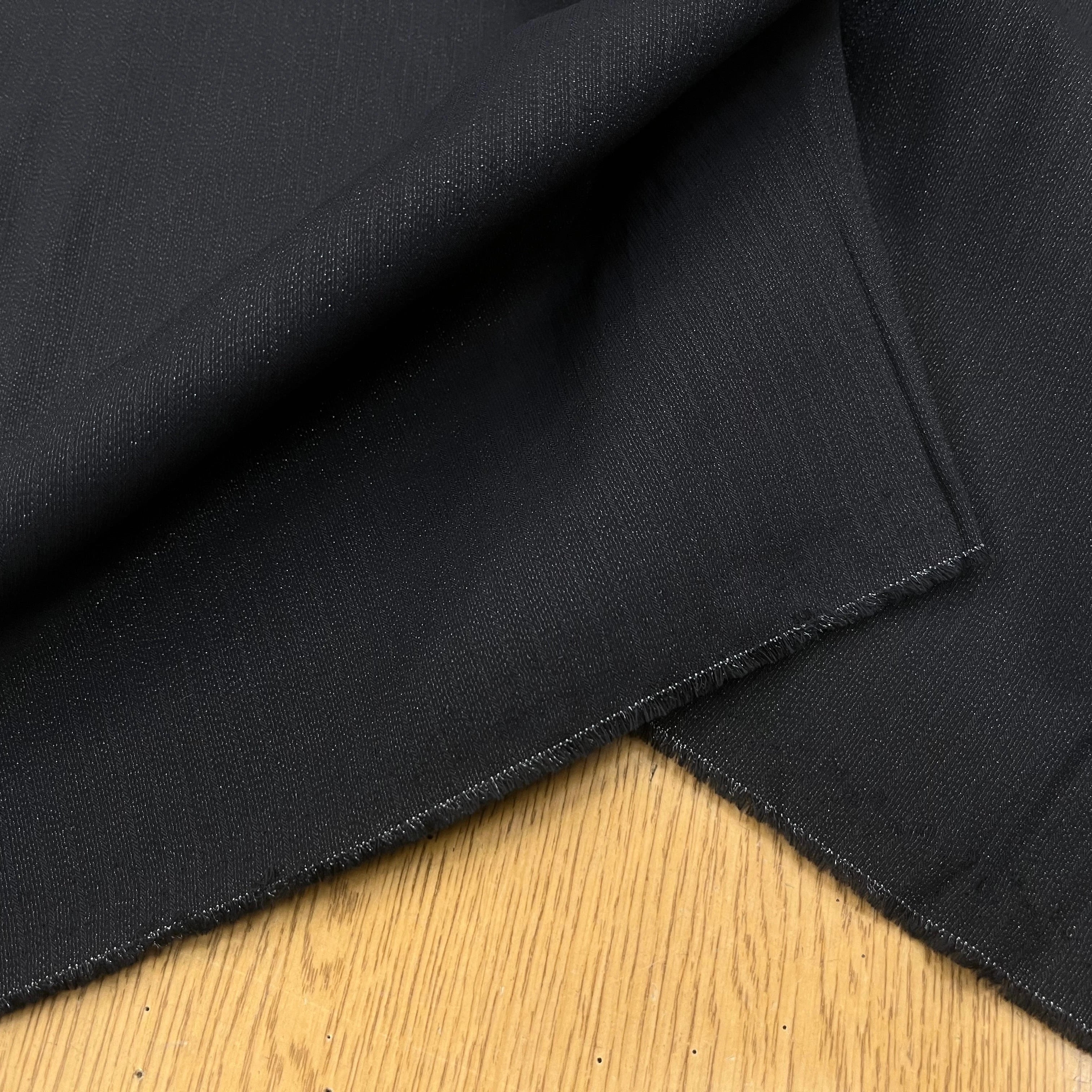 TOILE COTON VISCOSE RAYÉ NOIR 155CM - My Little Coupon