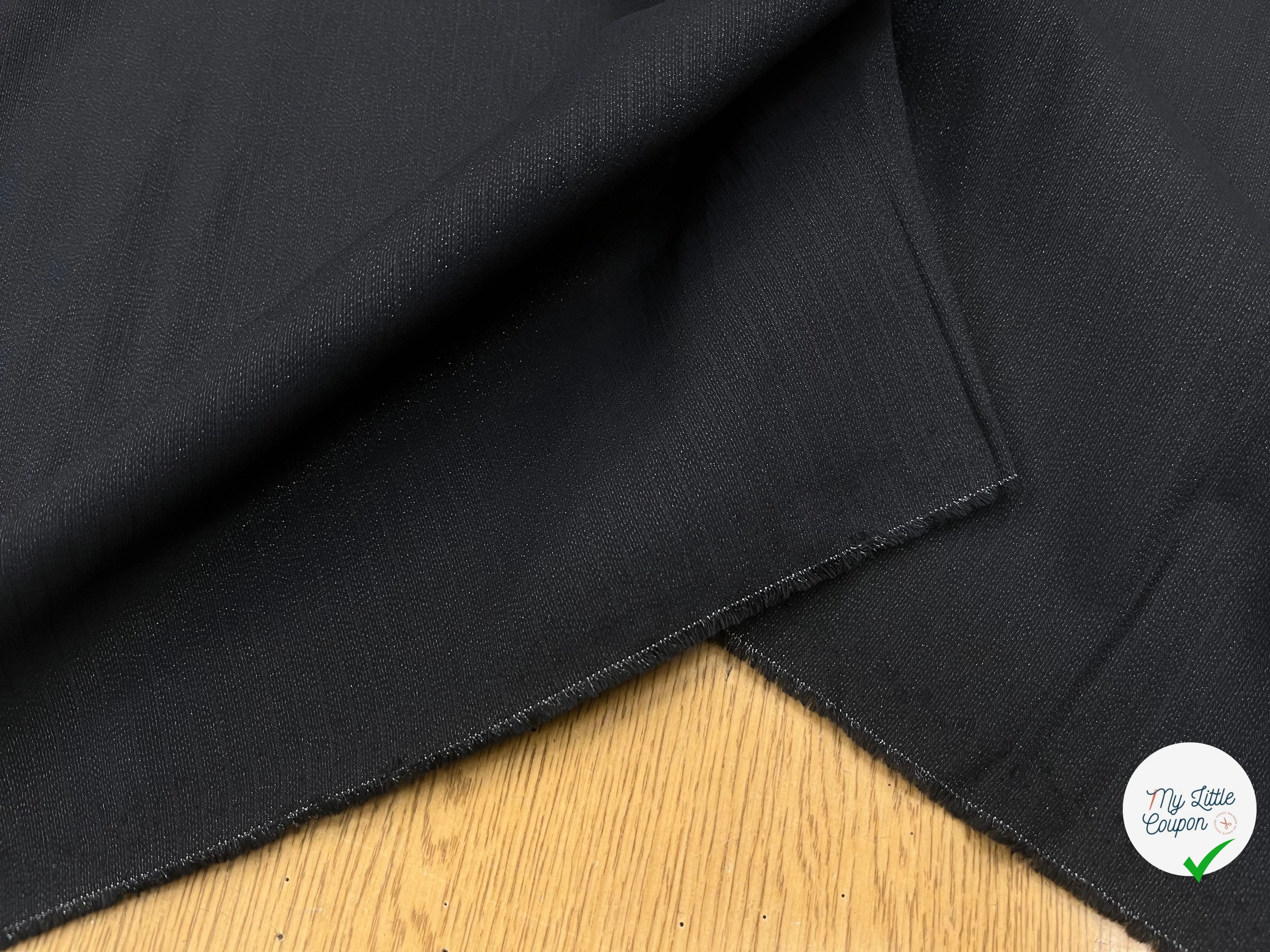 TOILE COTON VISCOSE RAYÉ NOIR 155CM - My Little Coupon