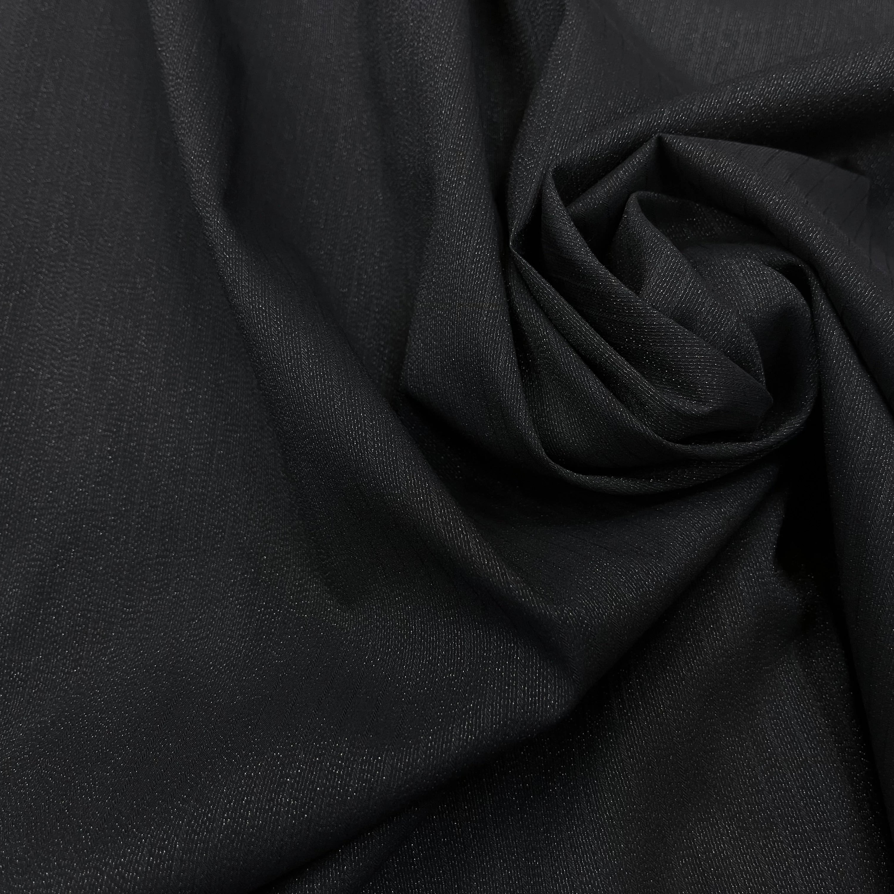 TOILE COTON VISCOSE RAYÉ NOIR 155CM - My Little Coupon
