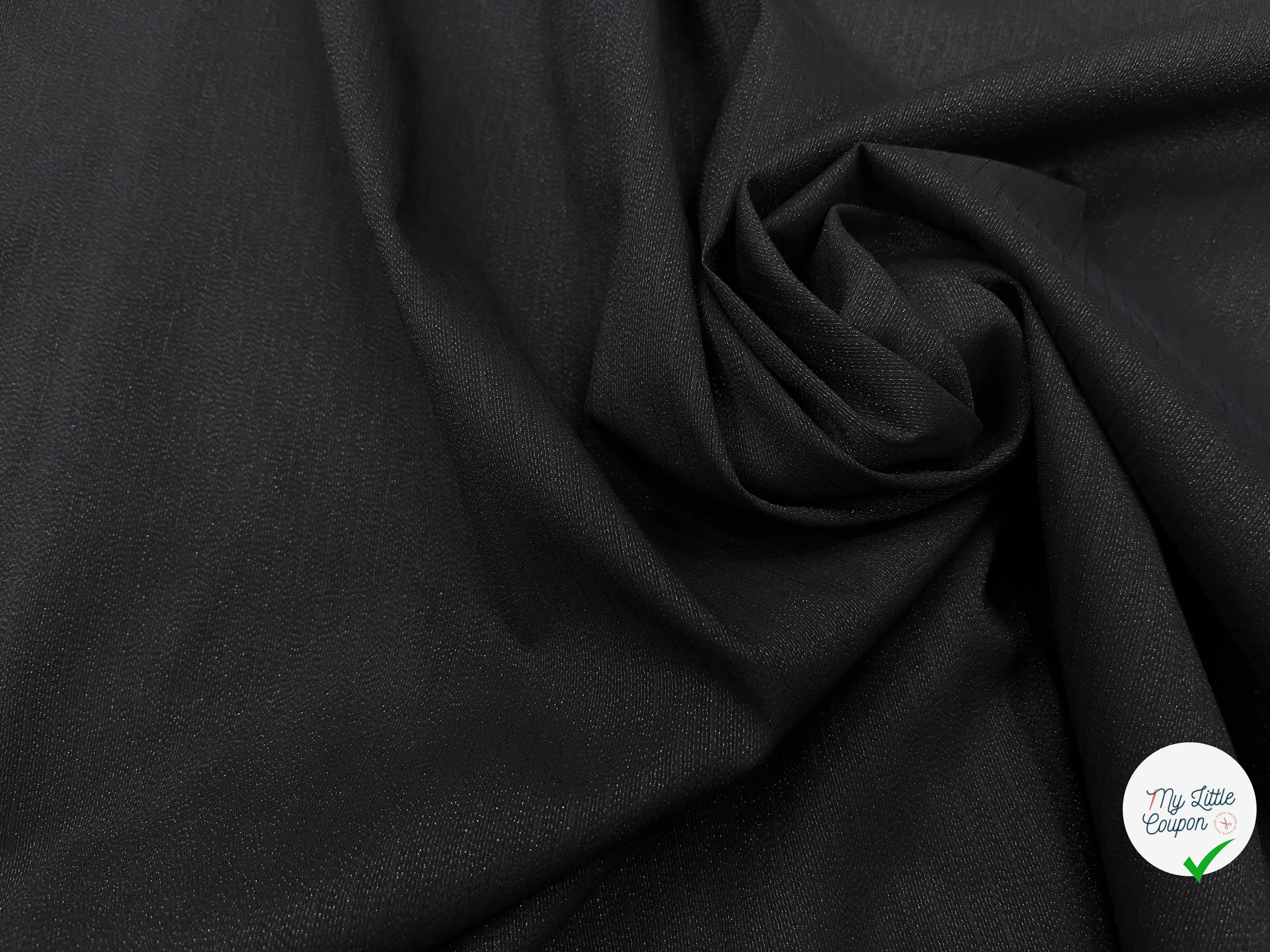 TOILE COTON VISCOSE RAYÉ NOIR 155CM - My Little Coupon
