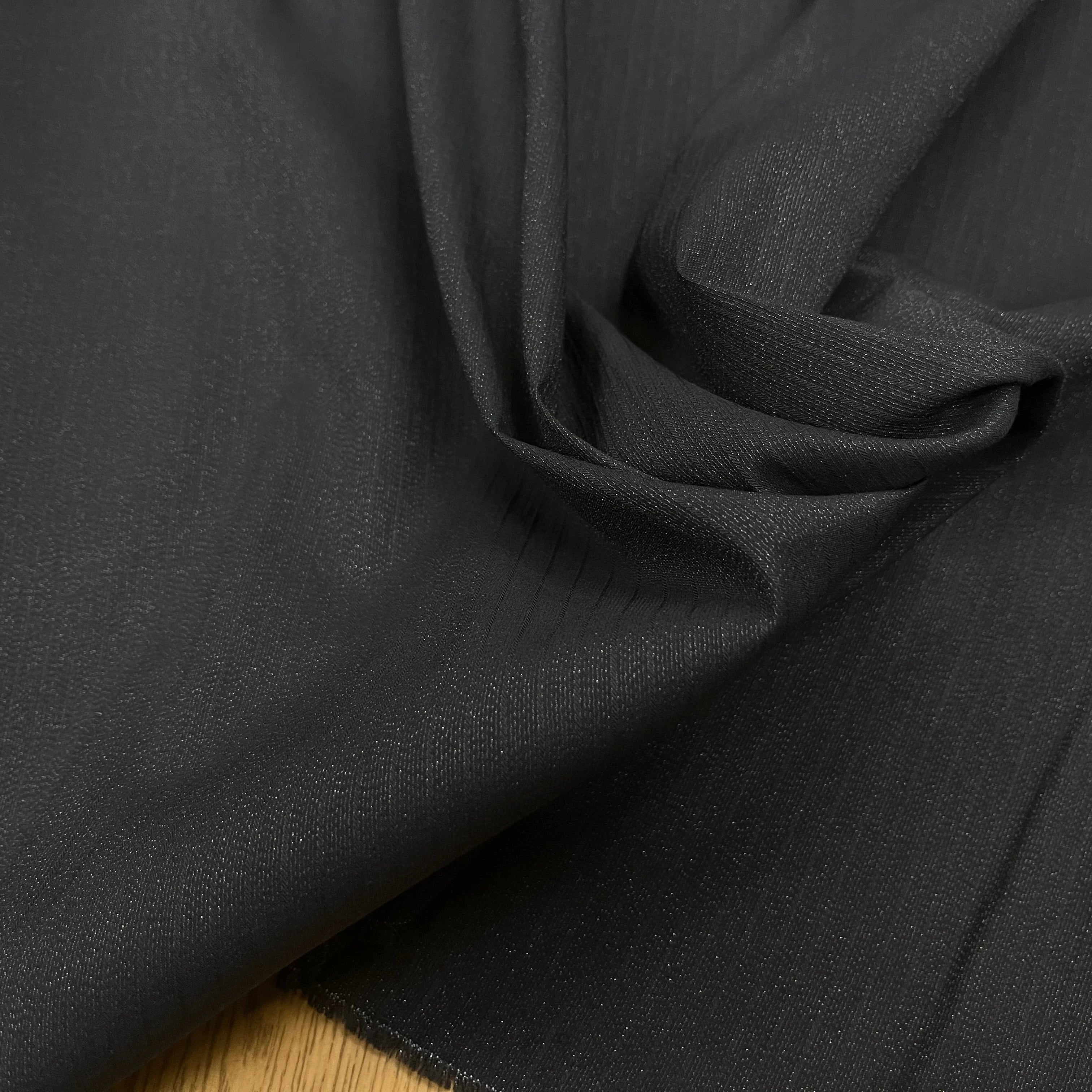 TOILE COTON VISCOSE RAYÉ NOIR 155CM - My Little Coupon