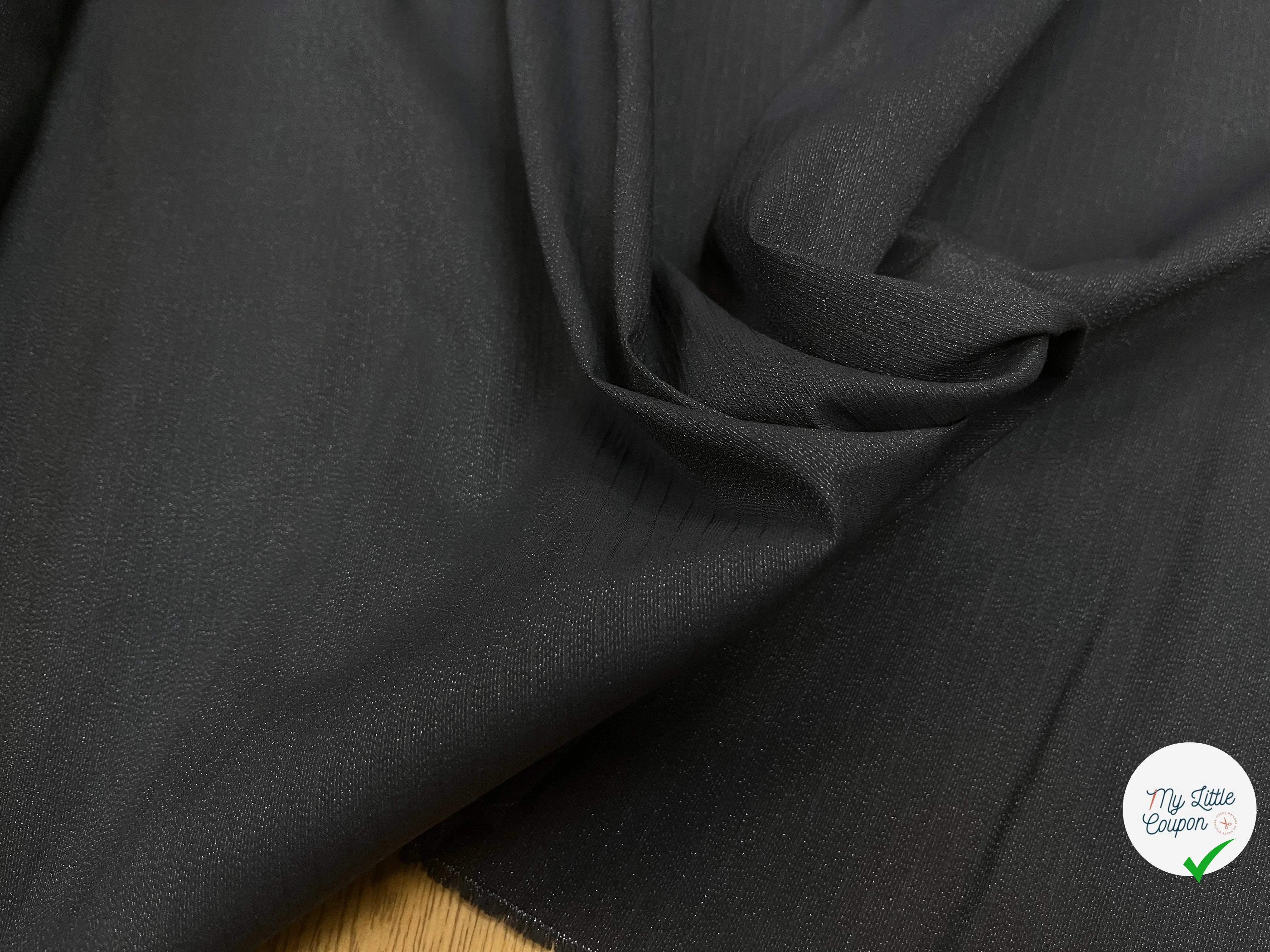 TOILE COTON VISCOSE RAYÉ NOIR 155CM - My Little Coupon