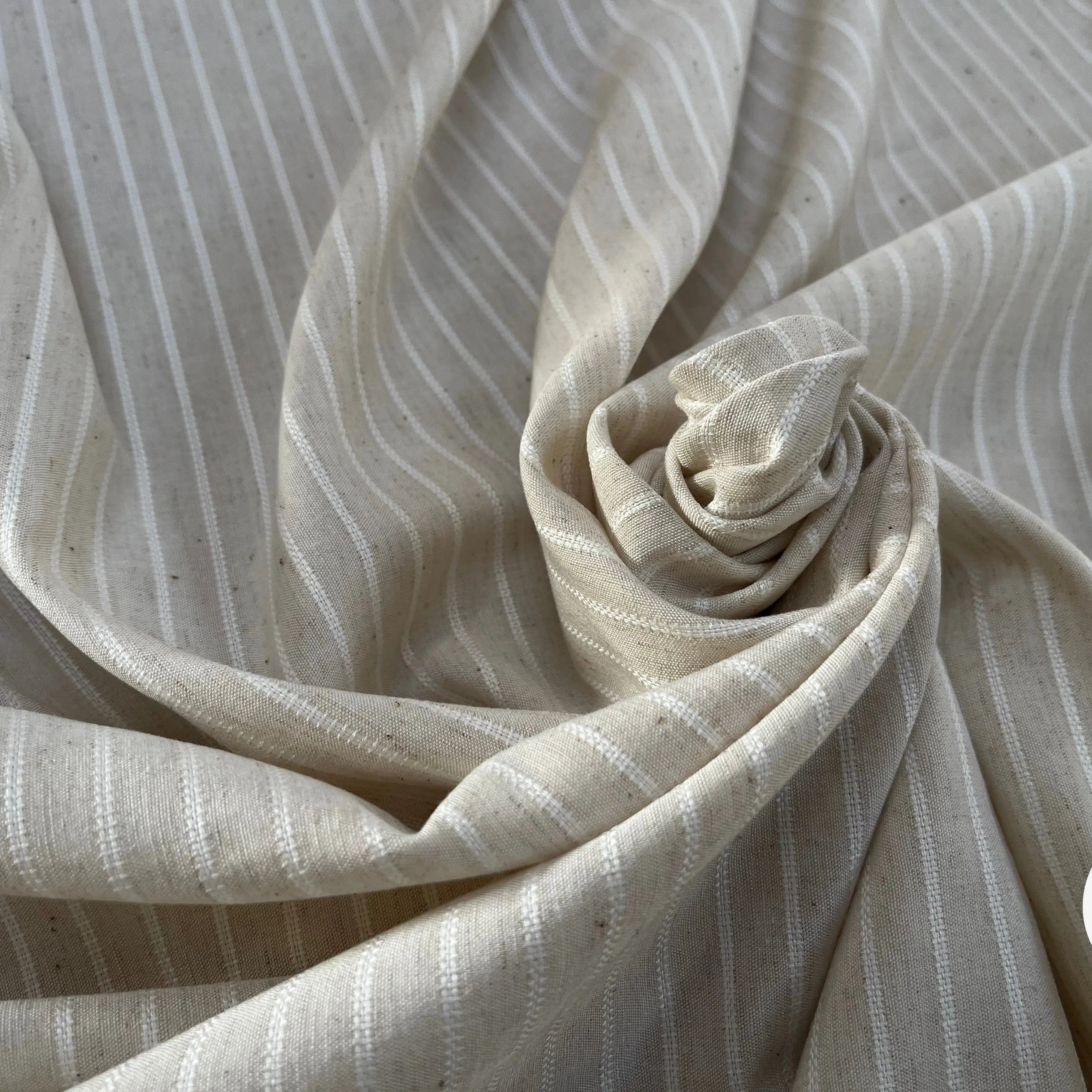 TOILE COTON VISCOSE RAYÉE BLANC CASSÉ 10% LIN - My Little Coupon