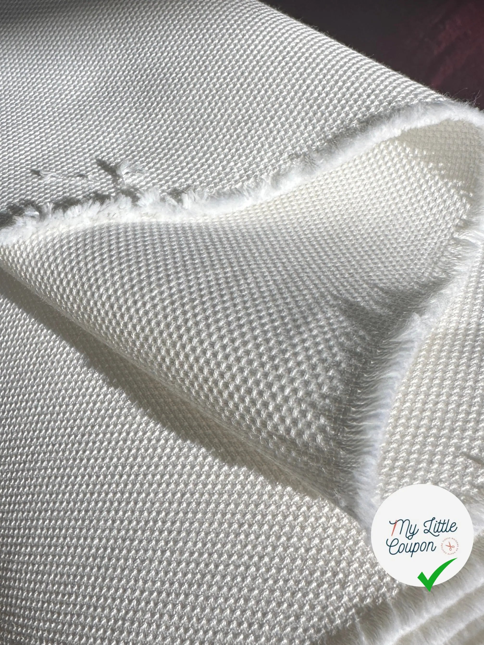 TOILE DE COTON CAVIAR QUALITE COUTURE BLANC MSO