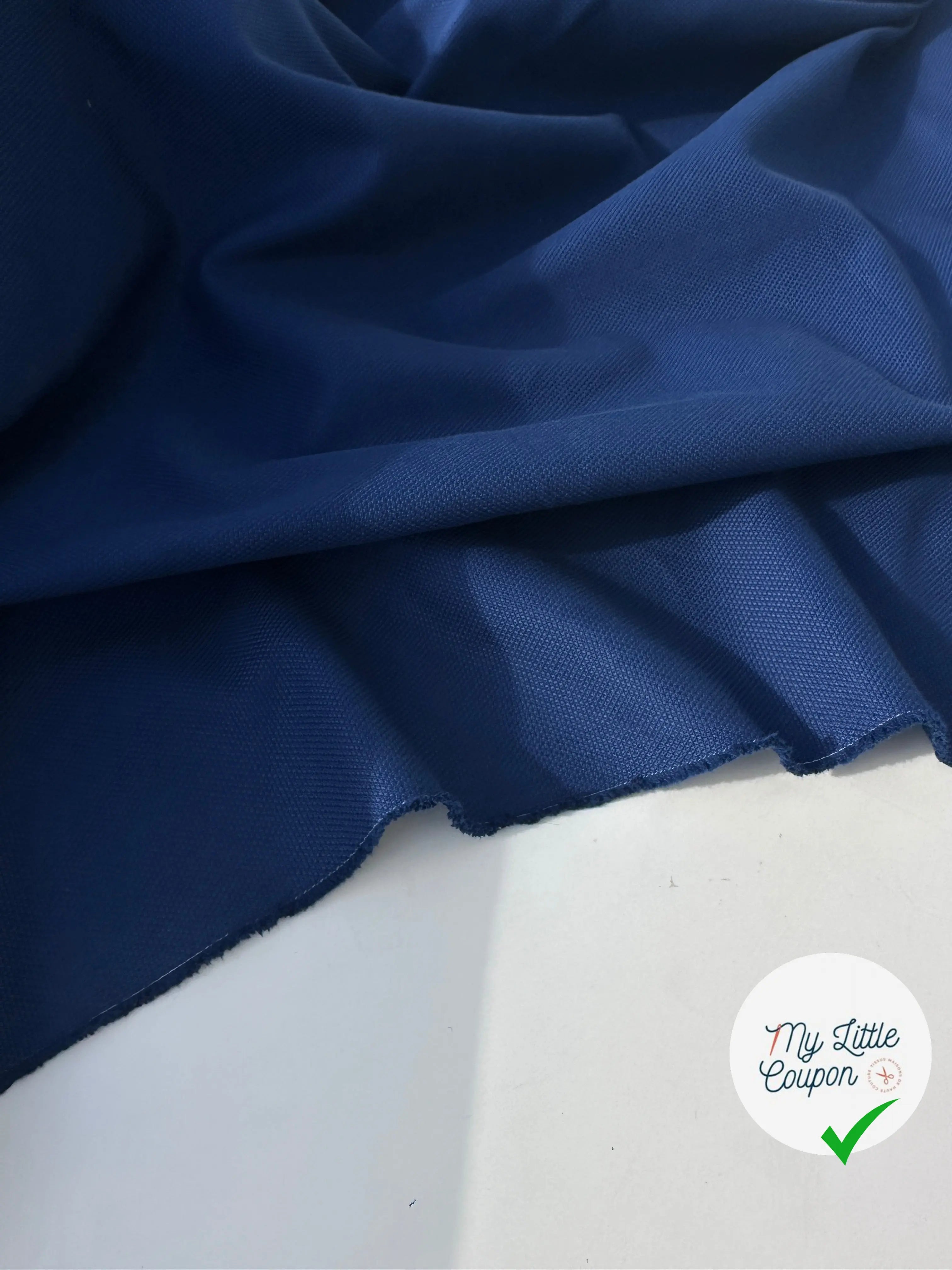 TOILE DE COTON CAVIAR QUALITE COUTURE BLEU MSO