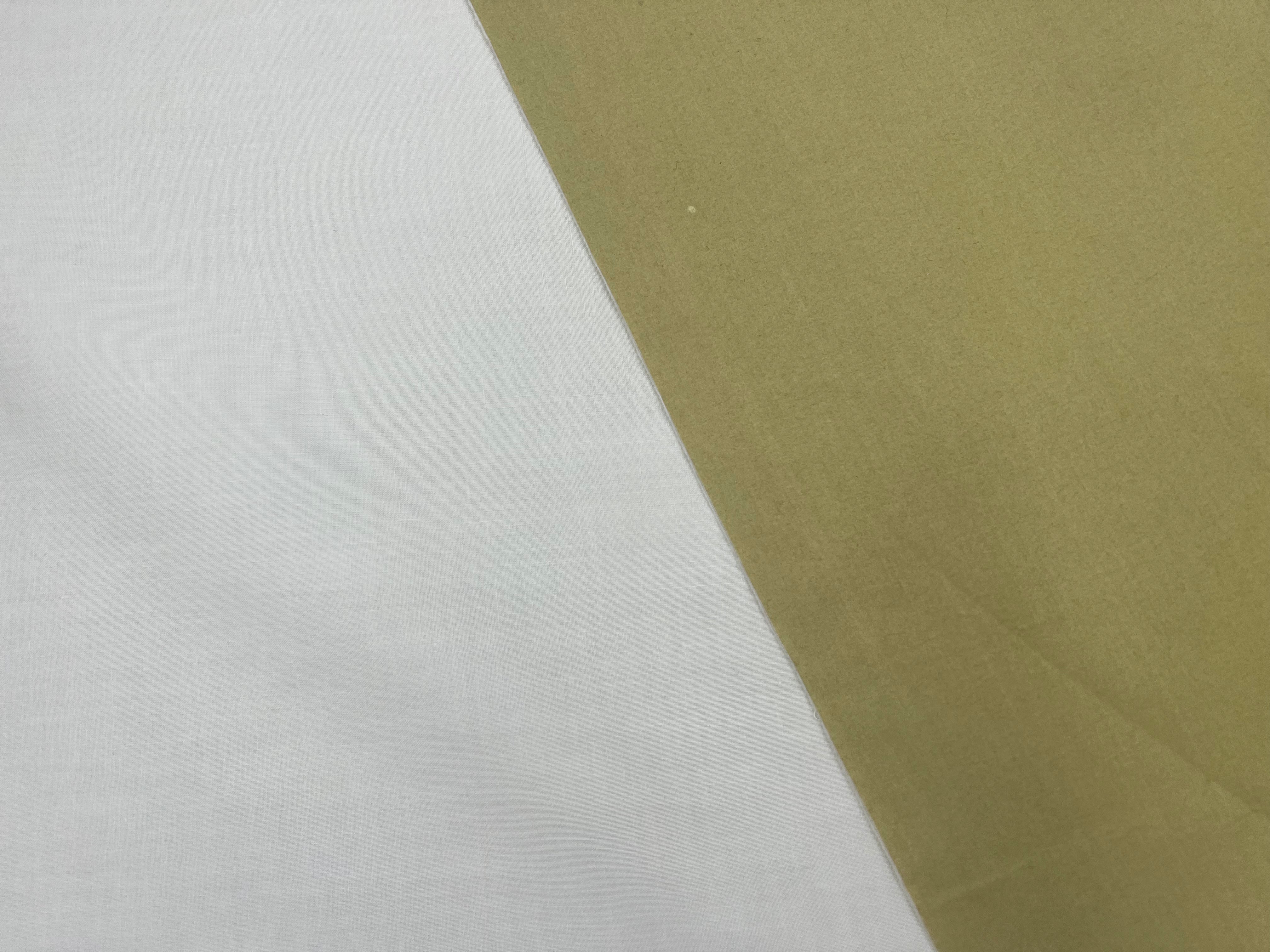 TOILE DE COTON CONTRECOLLÉ RÉVERSIBLE BLANC CASSÉ TILLEUL MSO